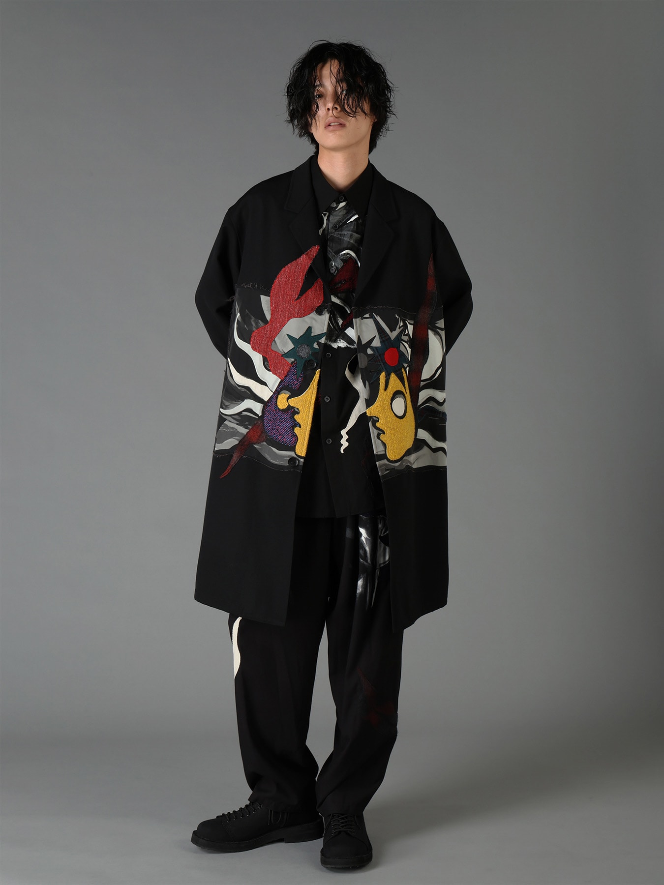 Ground Y×Taro Okamoto Mixed-Media Composition Jacket ”Seaside”