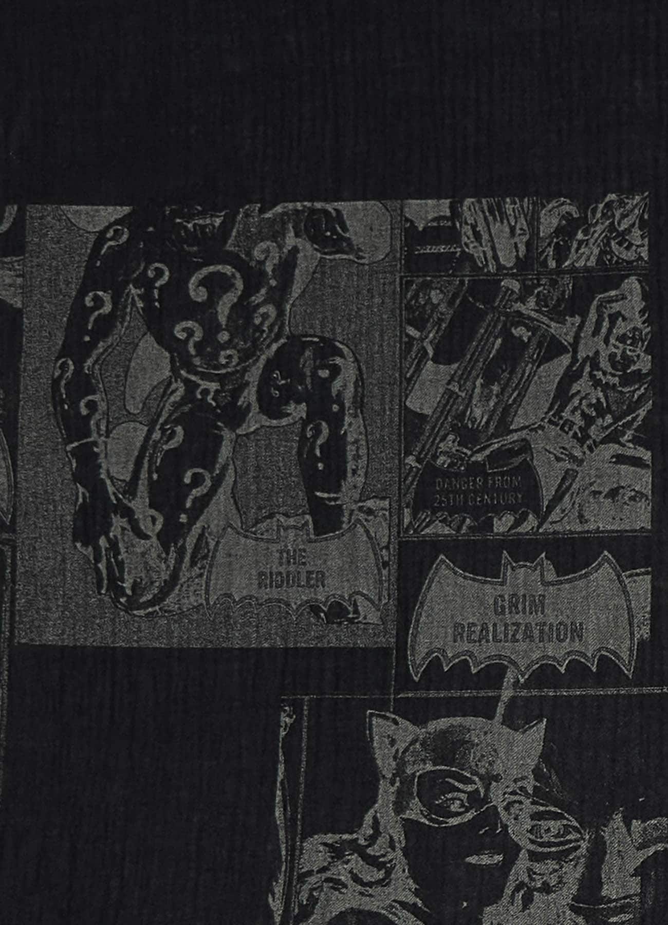 DC SUPER-VILLAINS COLLAGE PRINT WOOL STOLE