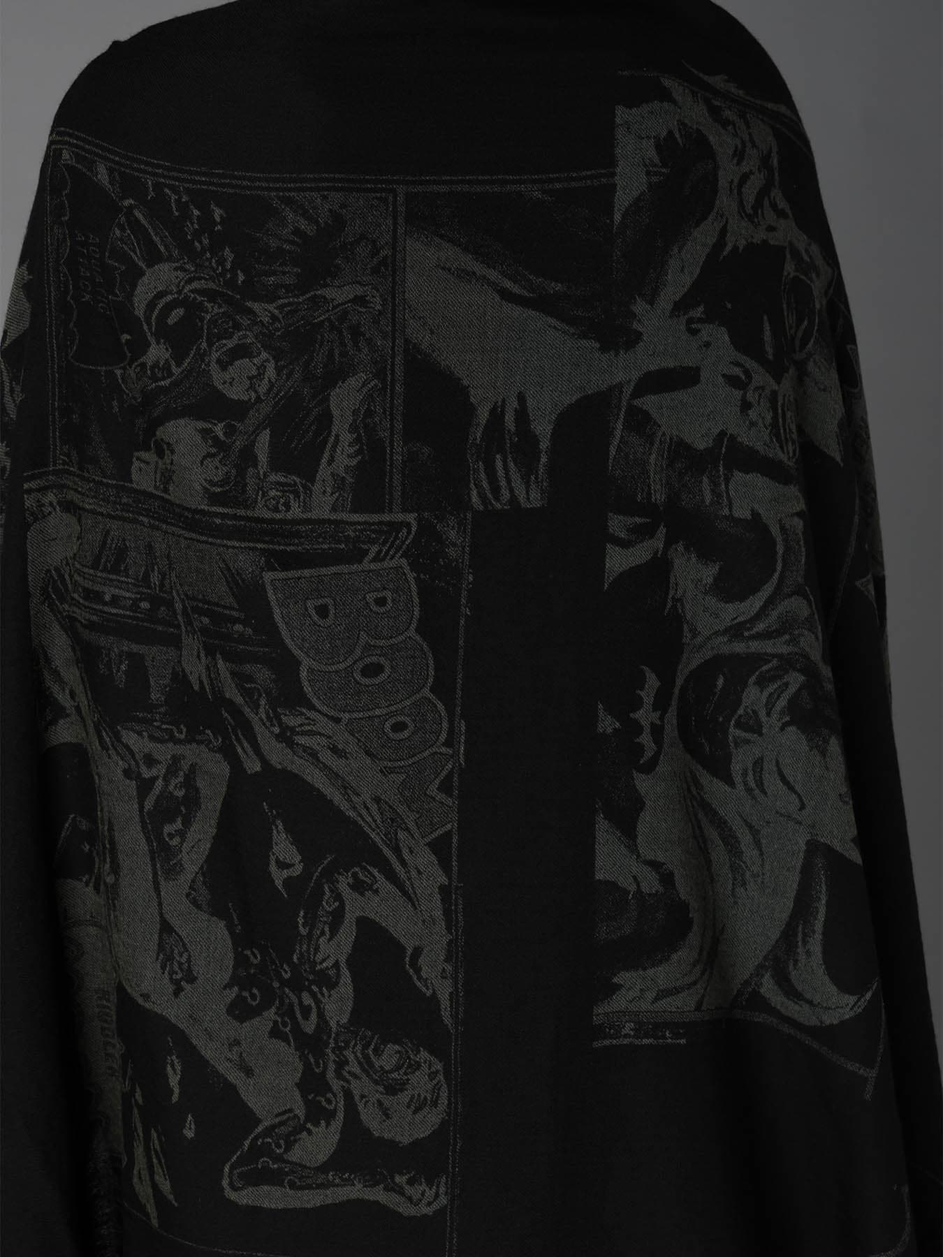 DC SUPER-VILLAINS COLLAGE PRINT WOOL STOLE