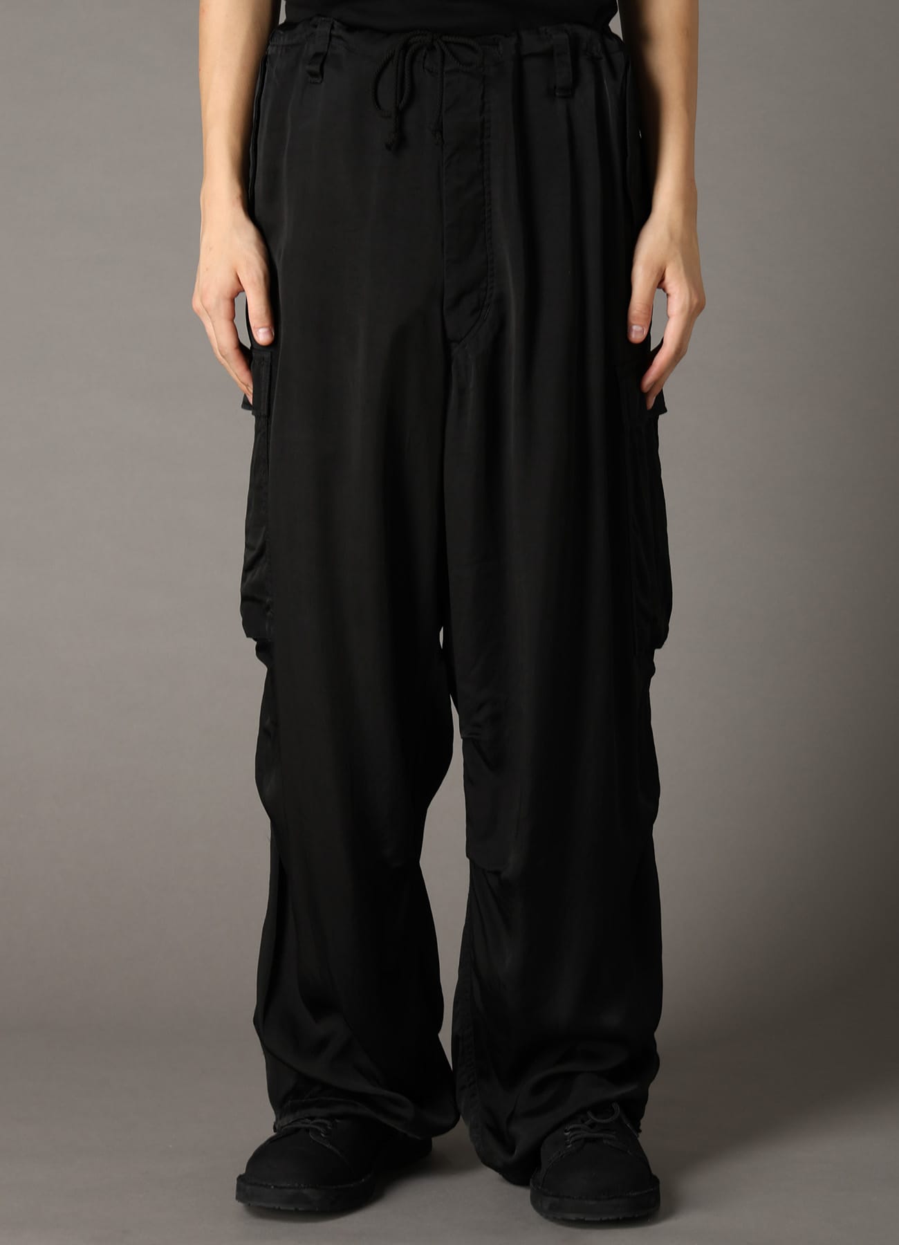 CUPRO FIBRIL TWILL HEM RIB PANTS