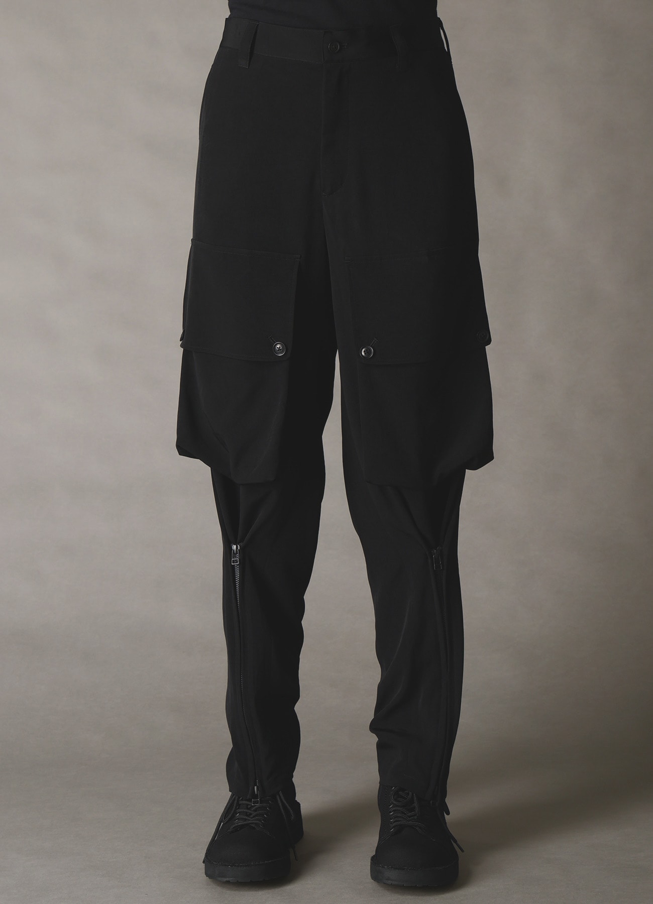 CREPE de CHINE ZIPPER JODHPURS CARGO PANTS(FREE SIZE Black