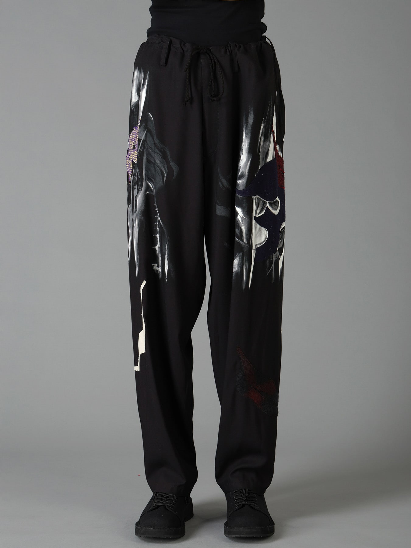 Ground Y×Taro Okamoto Mixed-Media Composition Pants”Black Face”