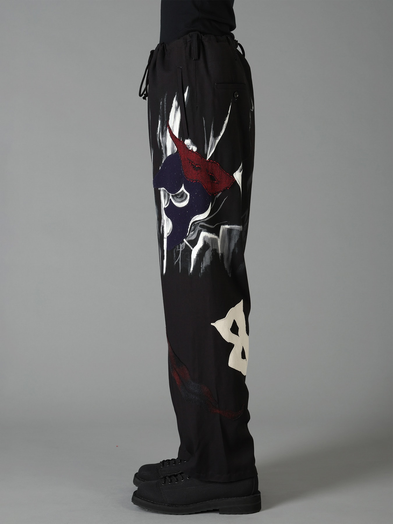 Ground Y×Taro Okamoto Mixed-Media Composition Pants”Black Face”