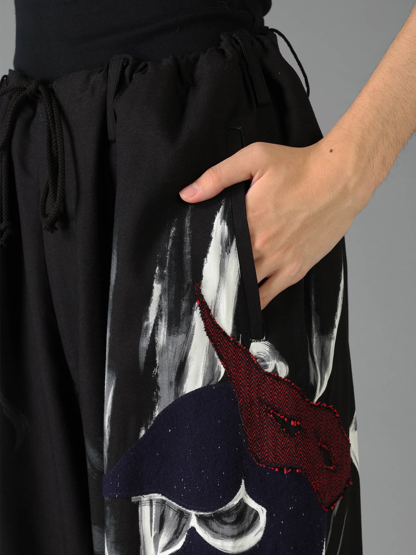 Ground Y×Taro Okamoto Mixed-Media Composition Pants”Black Face”