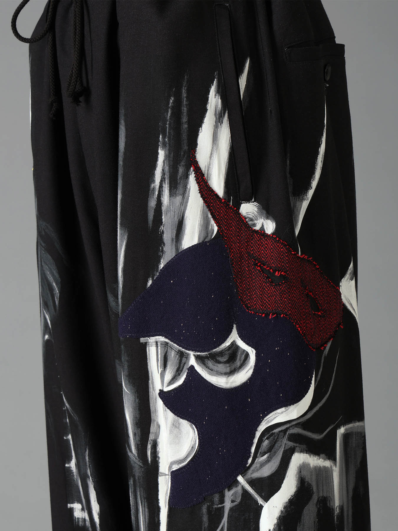 Ground Y×Taro Okamoto Mixed-Media Composition Pants”Black Face”