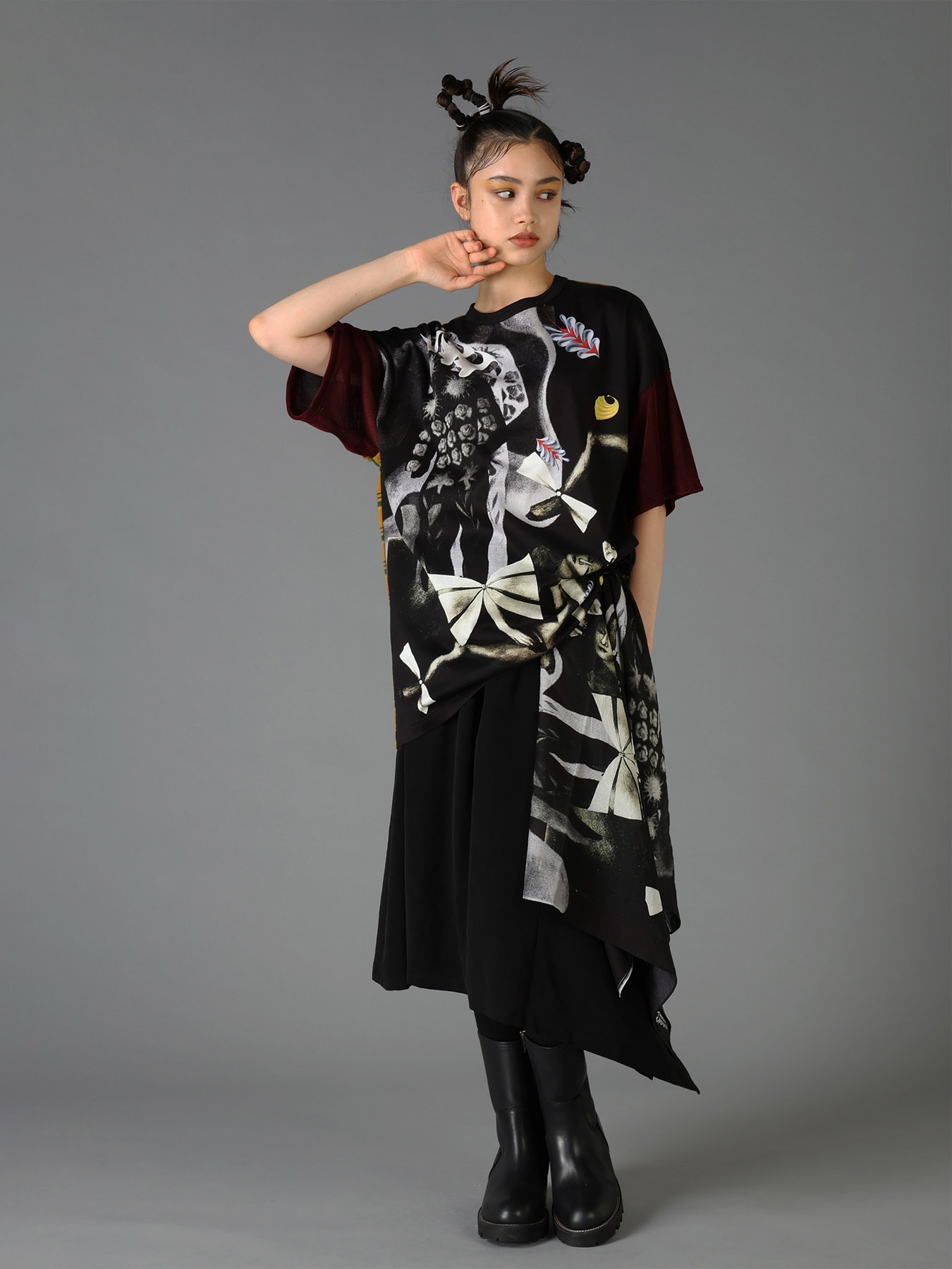 Ground Y×Taro Okamoto Patchwork T-shirts Collage Type:A