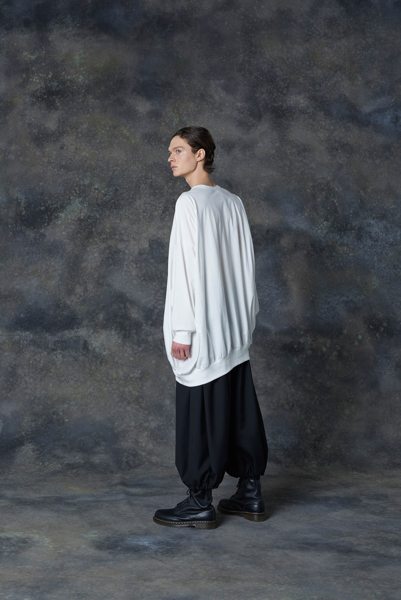30/cotton jersey Asymmetry q neck T long sleeves
