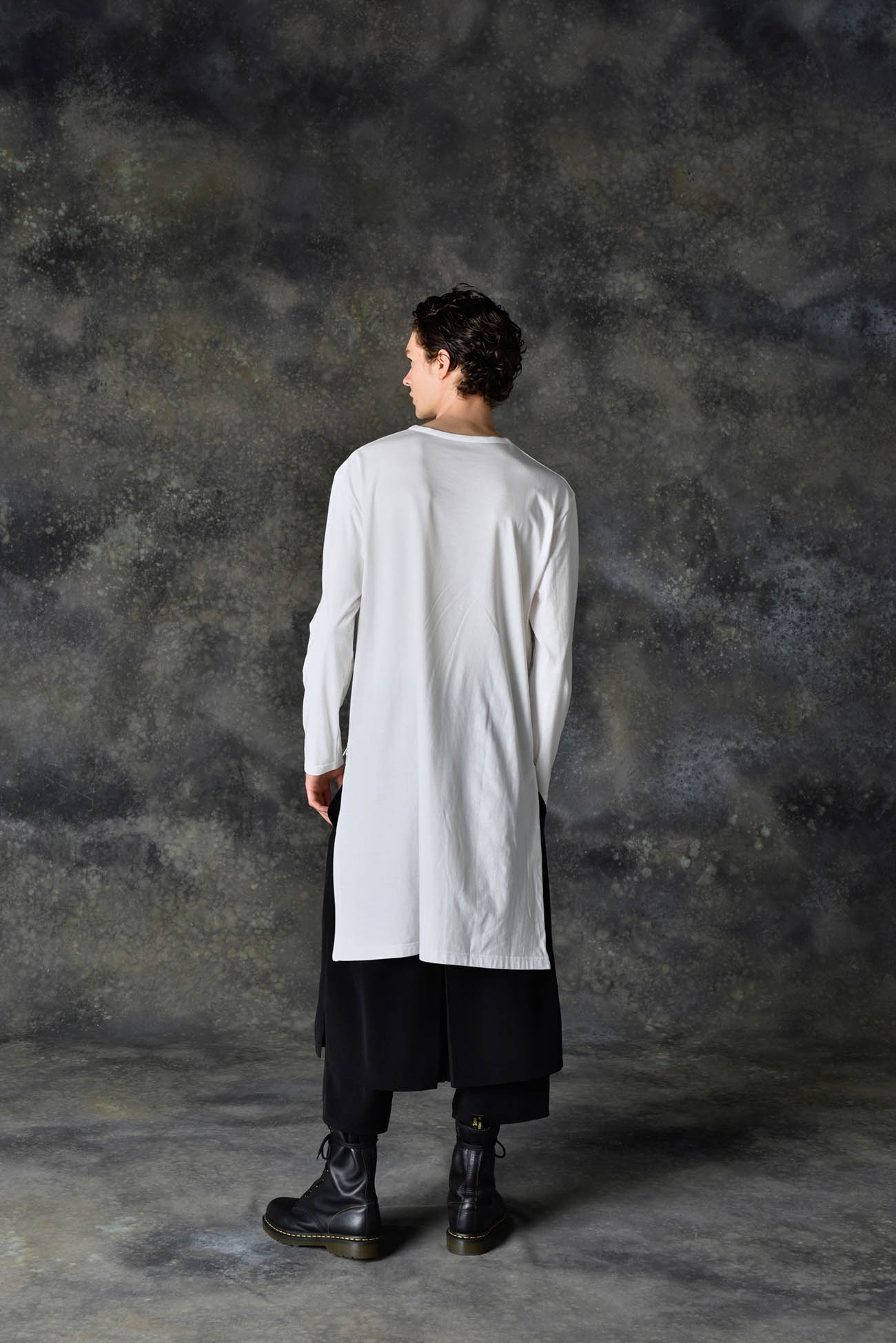 30/cotton jersey Side zipper long sleeves T