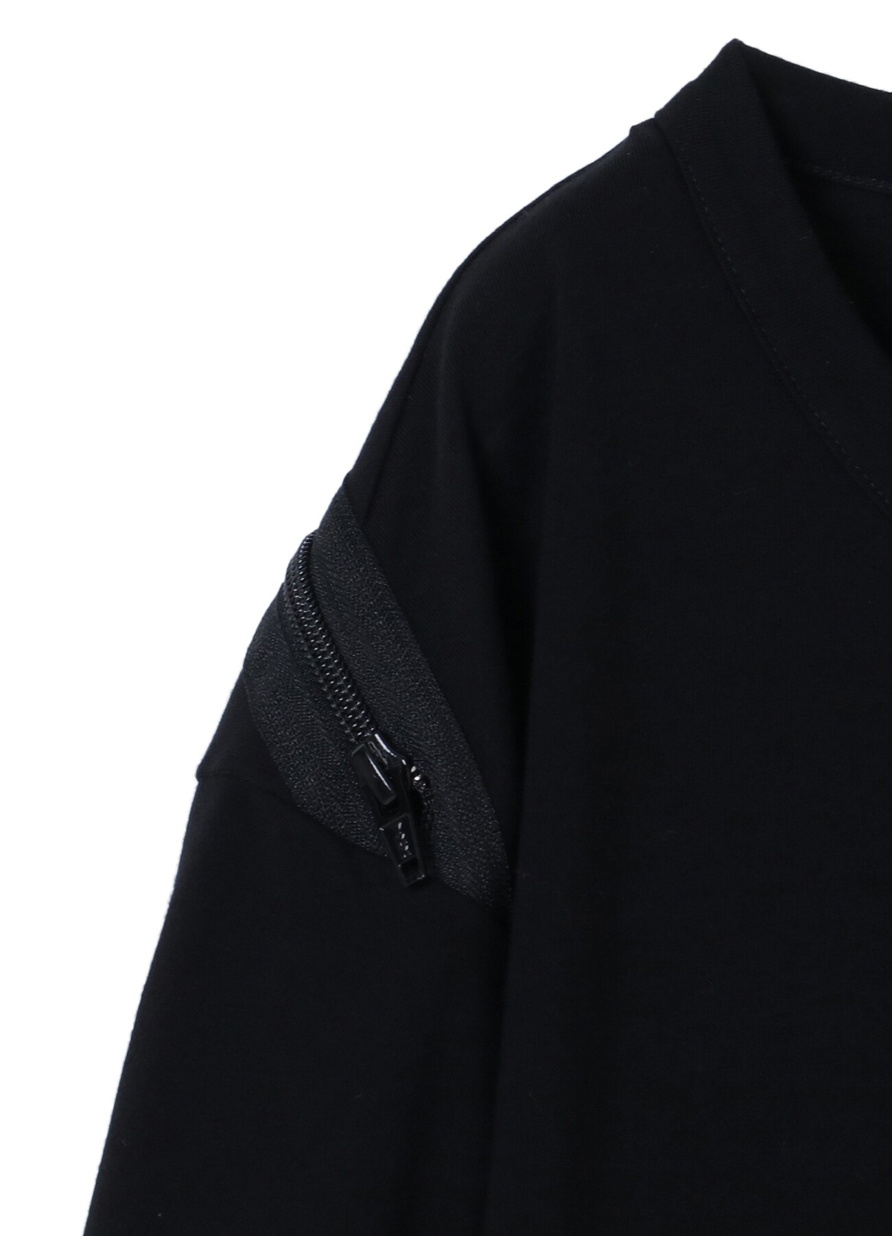 30/cotton jersey Diagonal zipper long sleeves T
