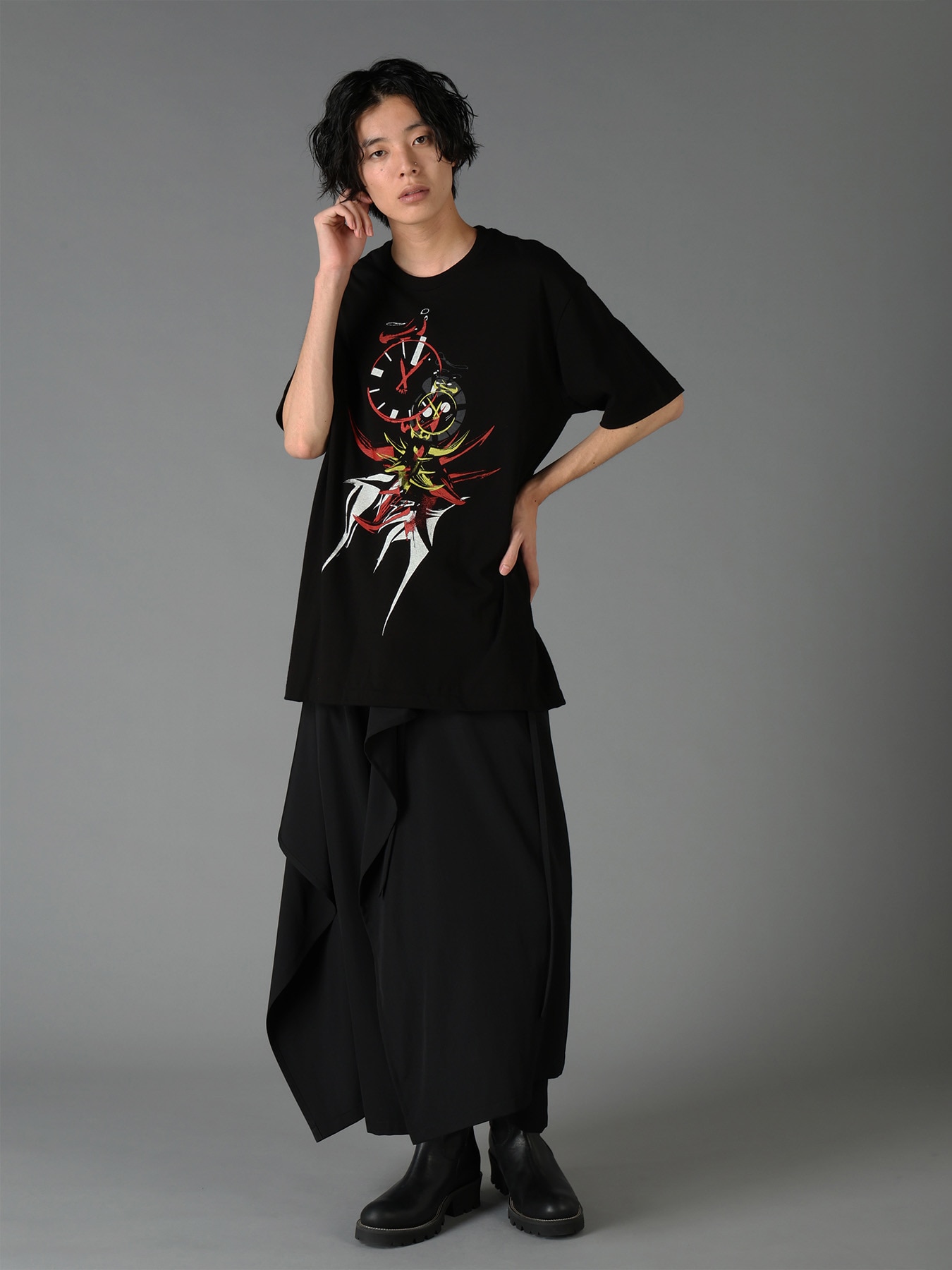 Ground Y×Taro Okamoto Graphic T-shirts "Young Clock Tower"