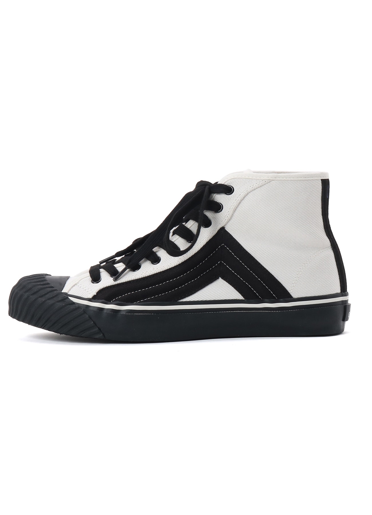 COTTON CANVAS HIGH-TOP SNEAKERS -WHITE