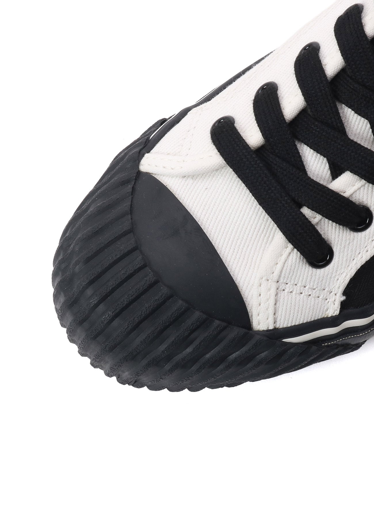 COTTON CANVAS HIGH-TOP SNEAKERS -WHITE