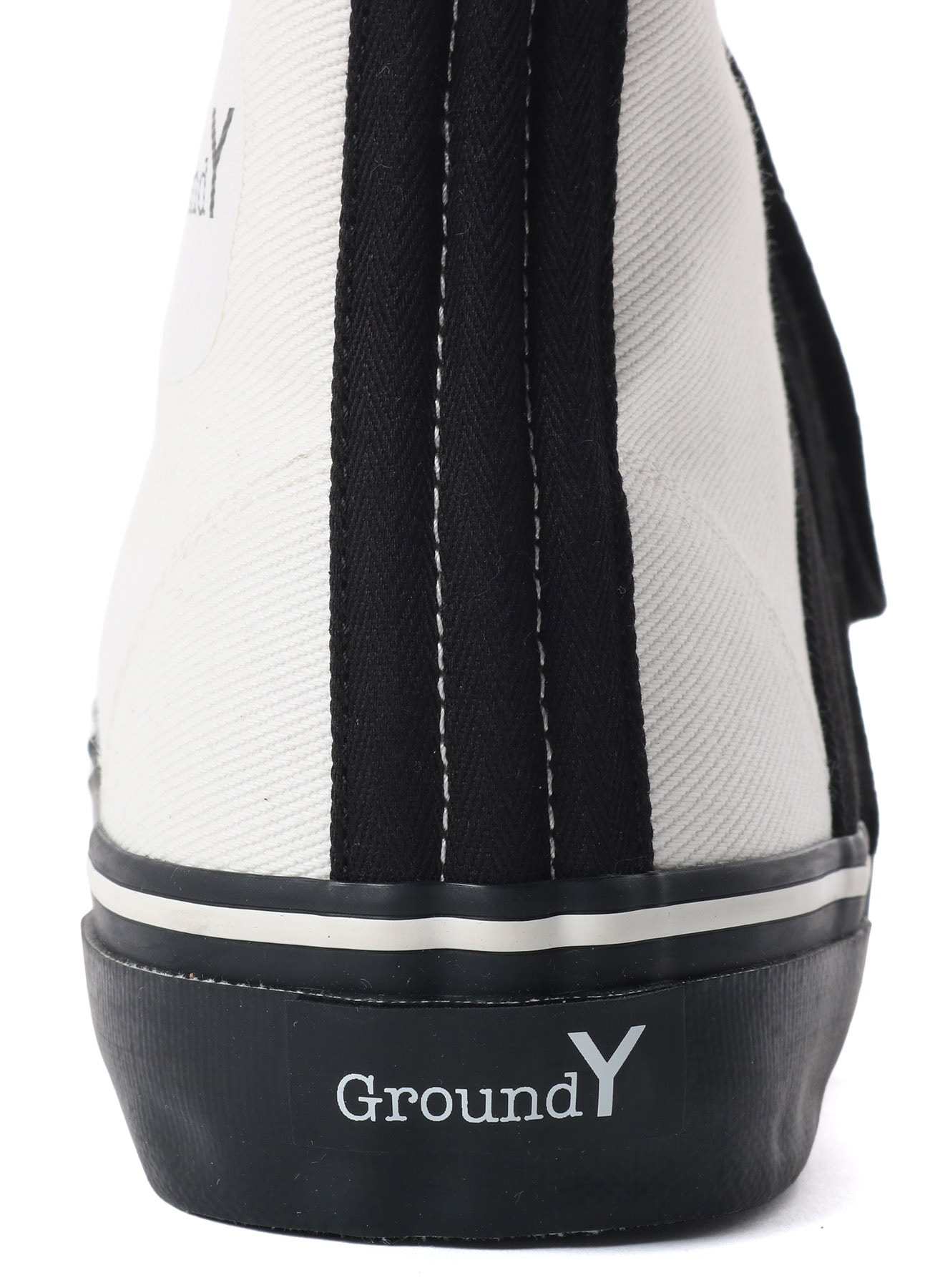 COTTON CANVAS HIGH-TOP SNEAKERS -WHITE