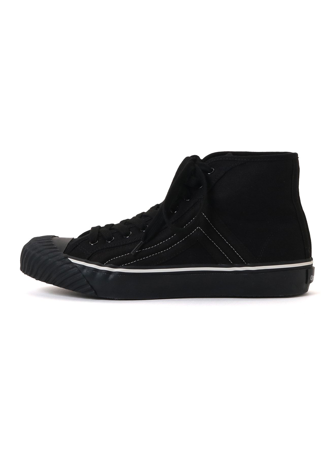 COTTON CANVAS HIGH-TOP SNEAKERS -BLACK