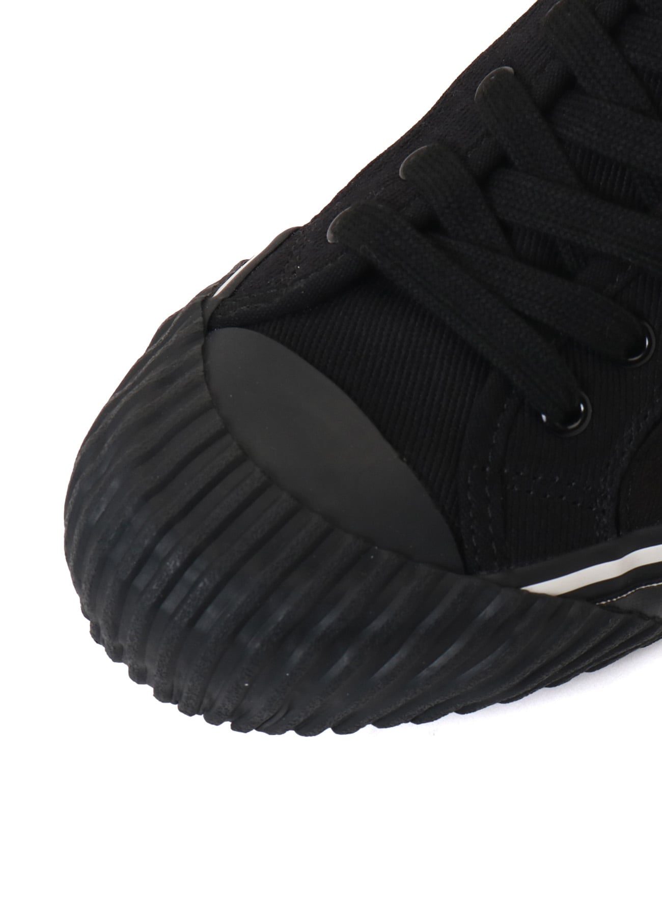 COTTON CANVAS HIGH-TOP SNEAKERS -BLACK