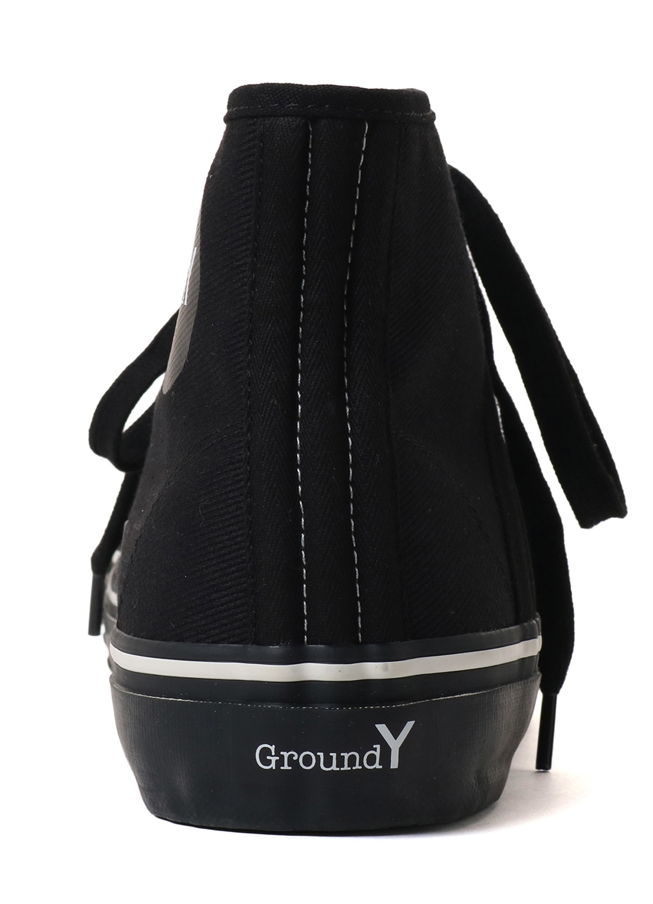 COTTON CANVAS HIGH-TOP SNEAKERS -BLACK