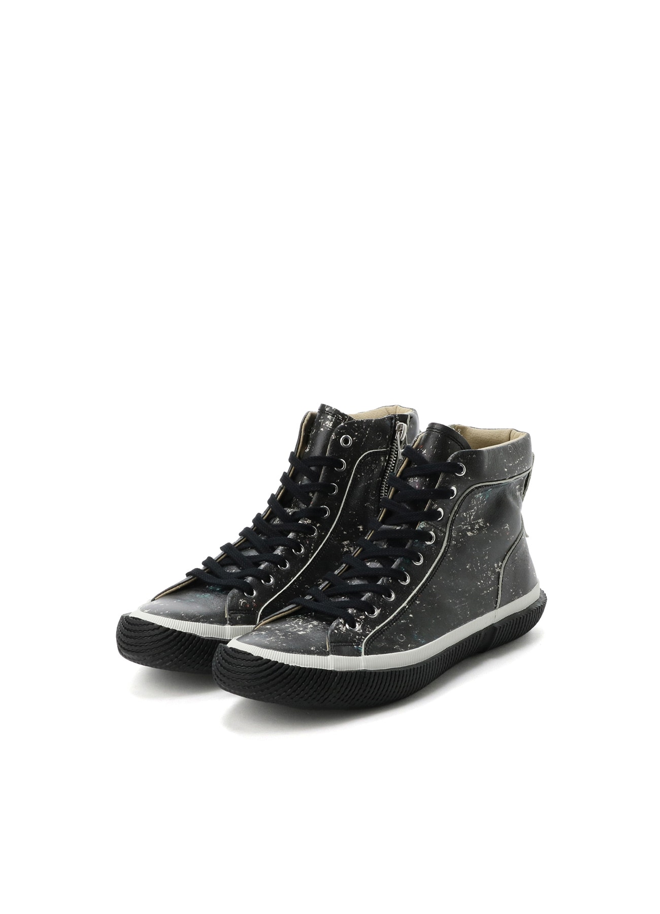 LEATHER SMOOTH HIGH-TOP SNEAKERS(23.5 Black): Vintage 1.1｜THE 