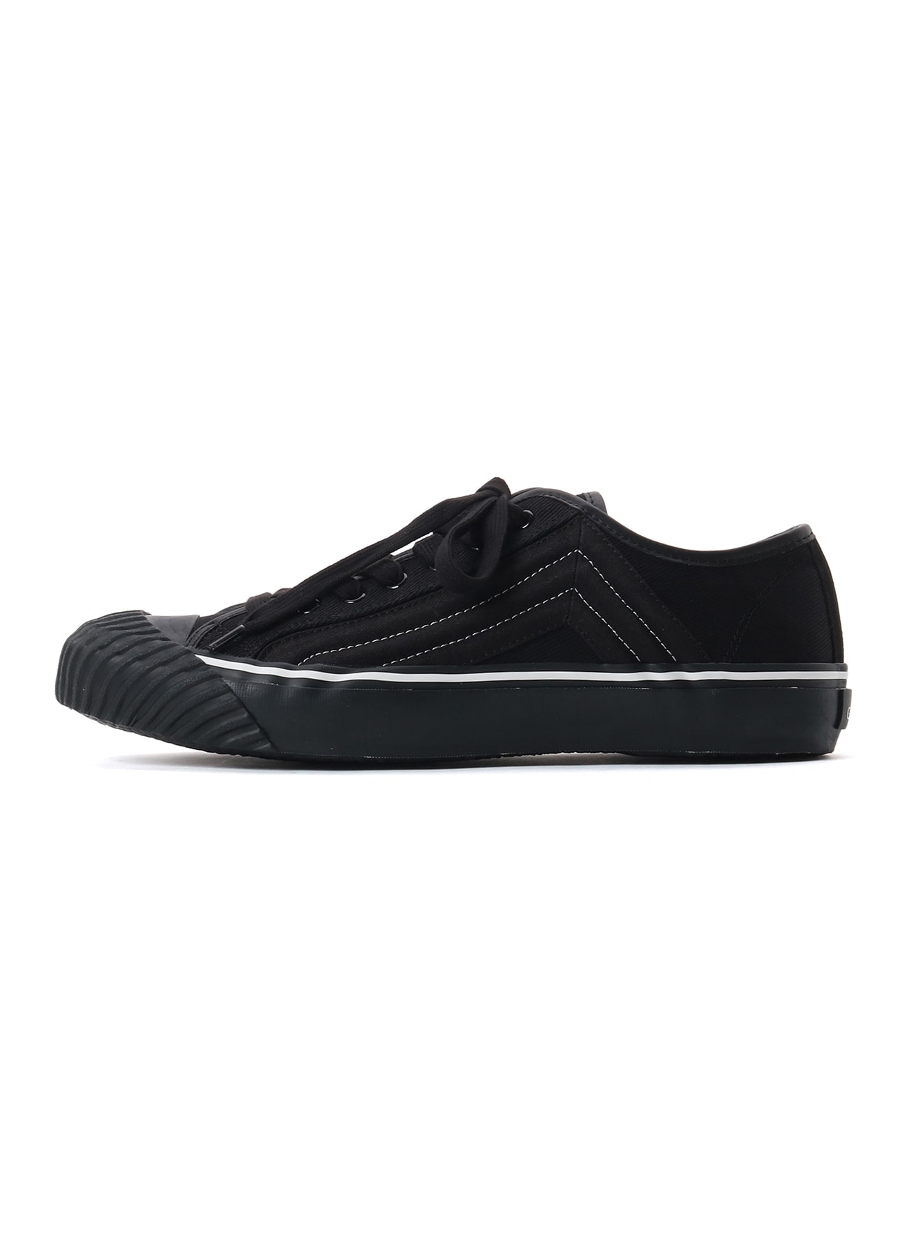 COTTON CANVAS LOW-TOP SNEAKERS -BLACK