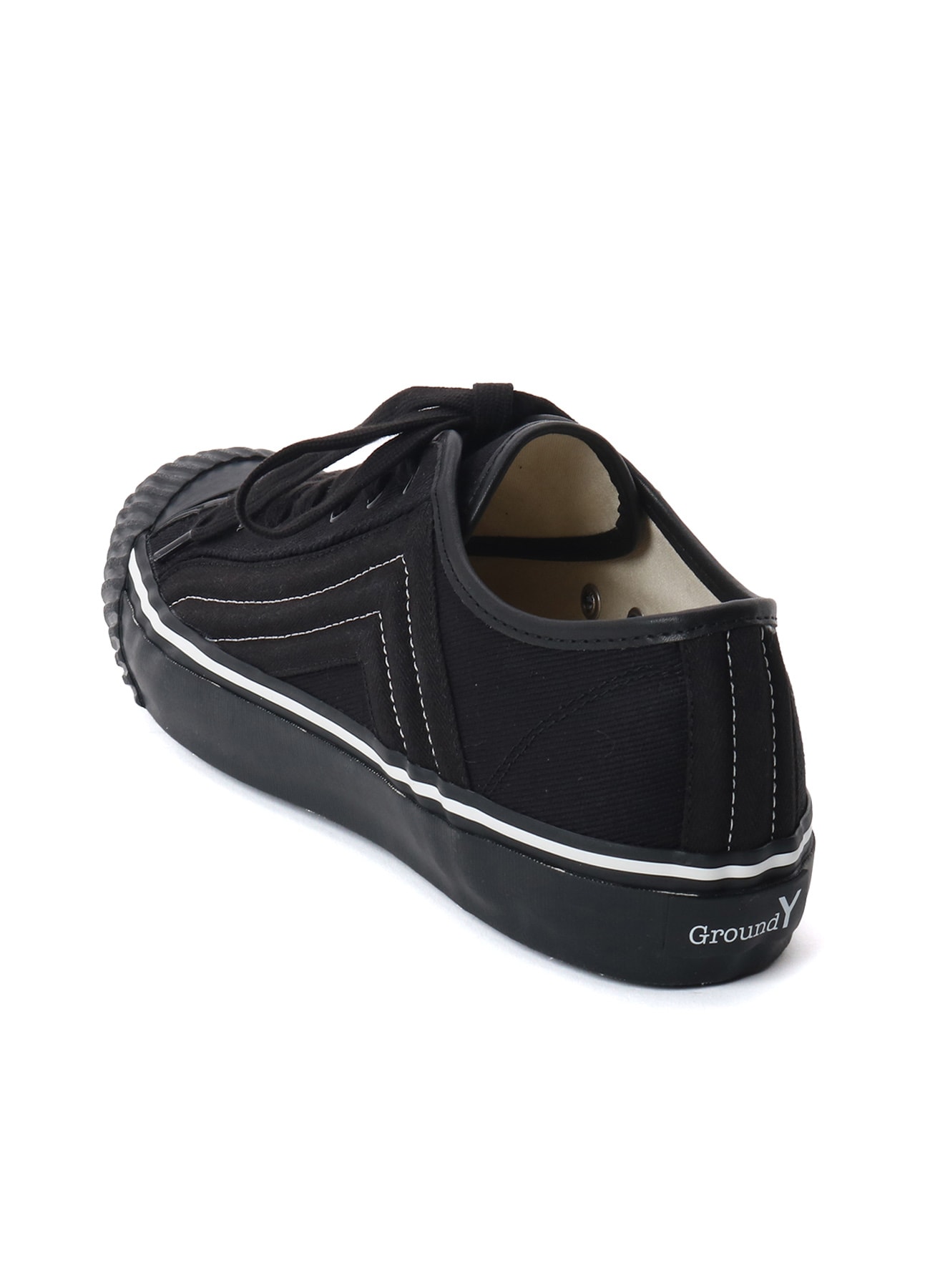 COTTON CANVAS LOW-TOP SNEAKERS -BLACK
