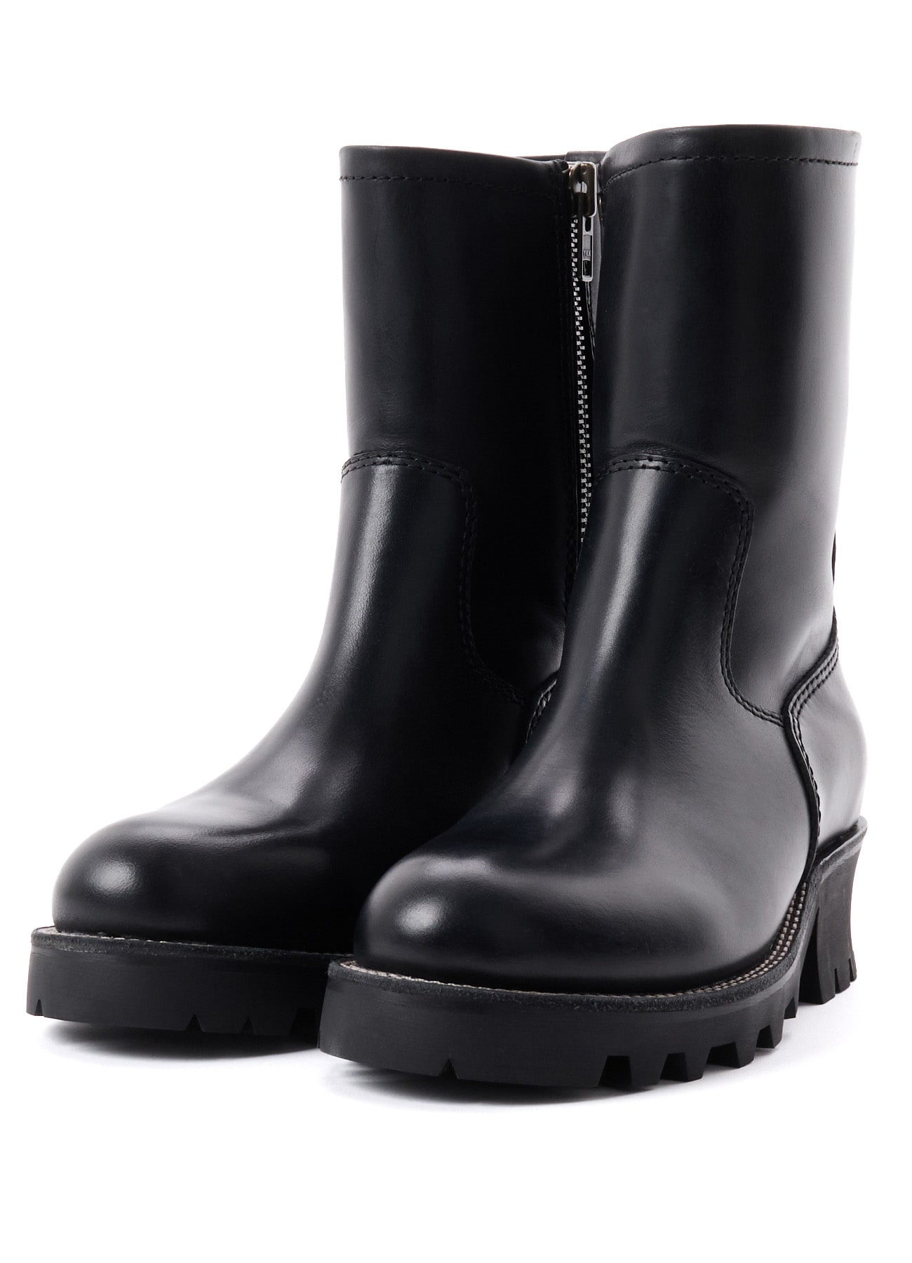 BLACK LEATHER ENGINEER BOOTS