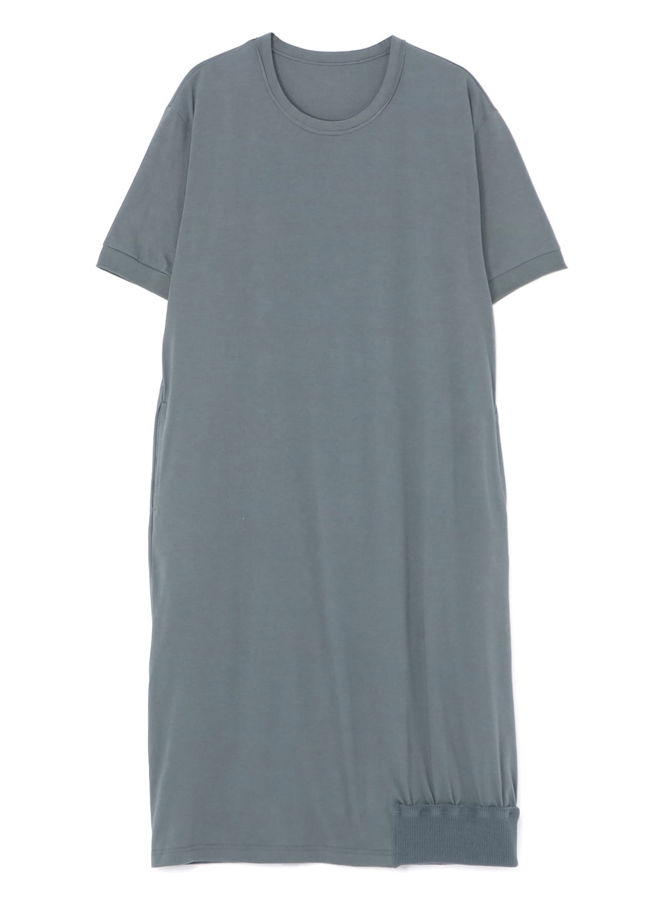 30/ COTTON JERSEY DRESS WITH UNEVEN HEMLINE