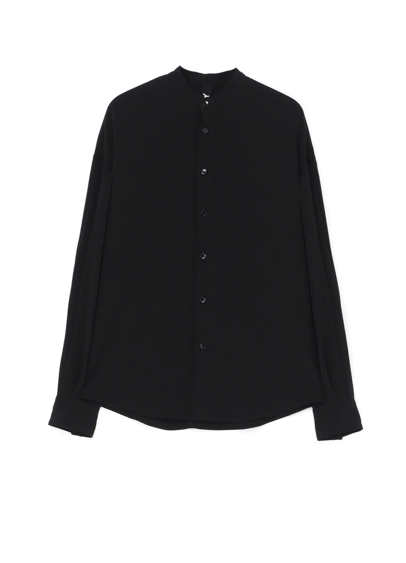 CREPE de CHINE MANDARIN COLLAR SHIRT WITH PLEATED SLEEVES