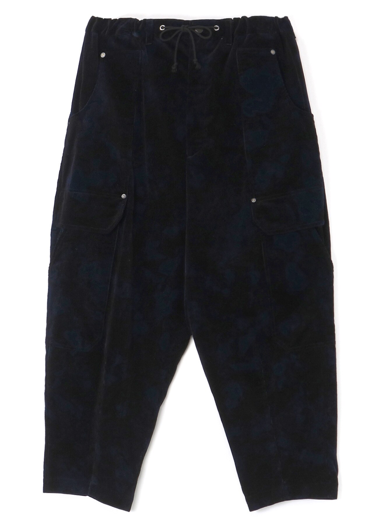 UNEVEN DYED CORDUROY DEEP RISE PANTS(FREE SIZE NAVY): Ground Y