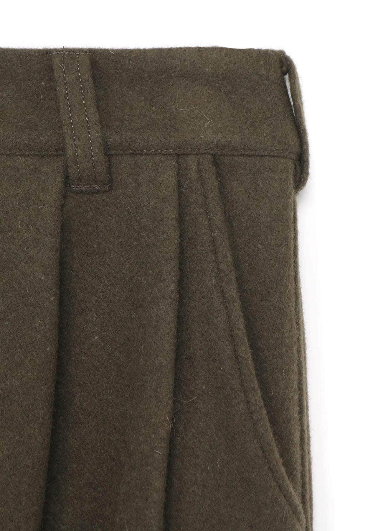 RECYCLED WOOL MELTON 2 TUCK WIDE CUFFED PANTS