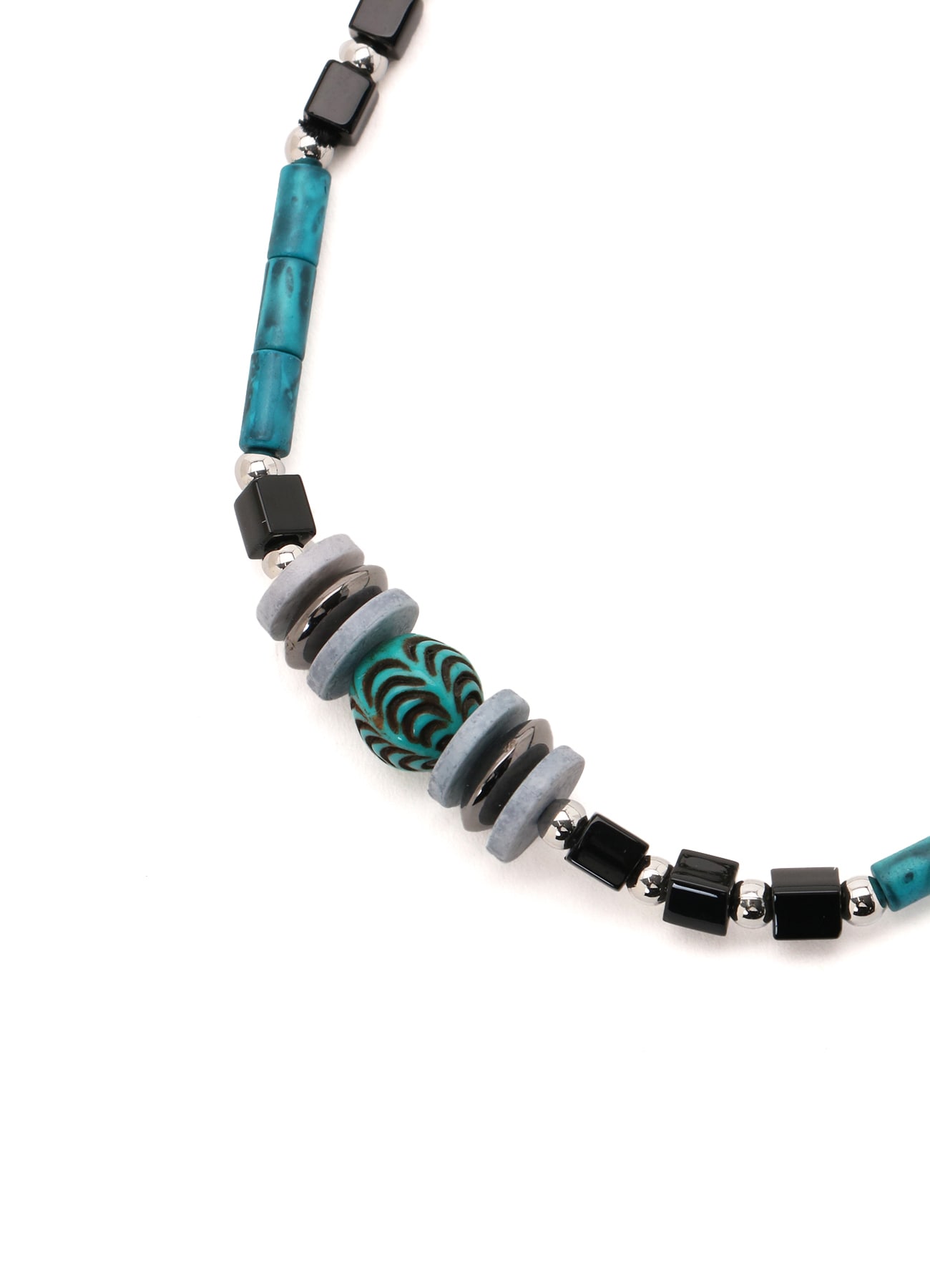 GLASS & BRASS BEAD BRACELET A