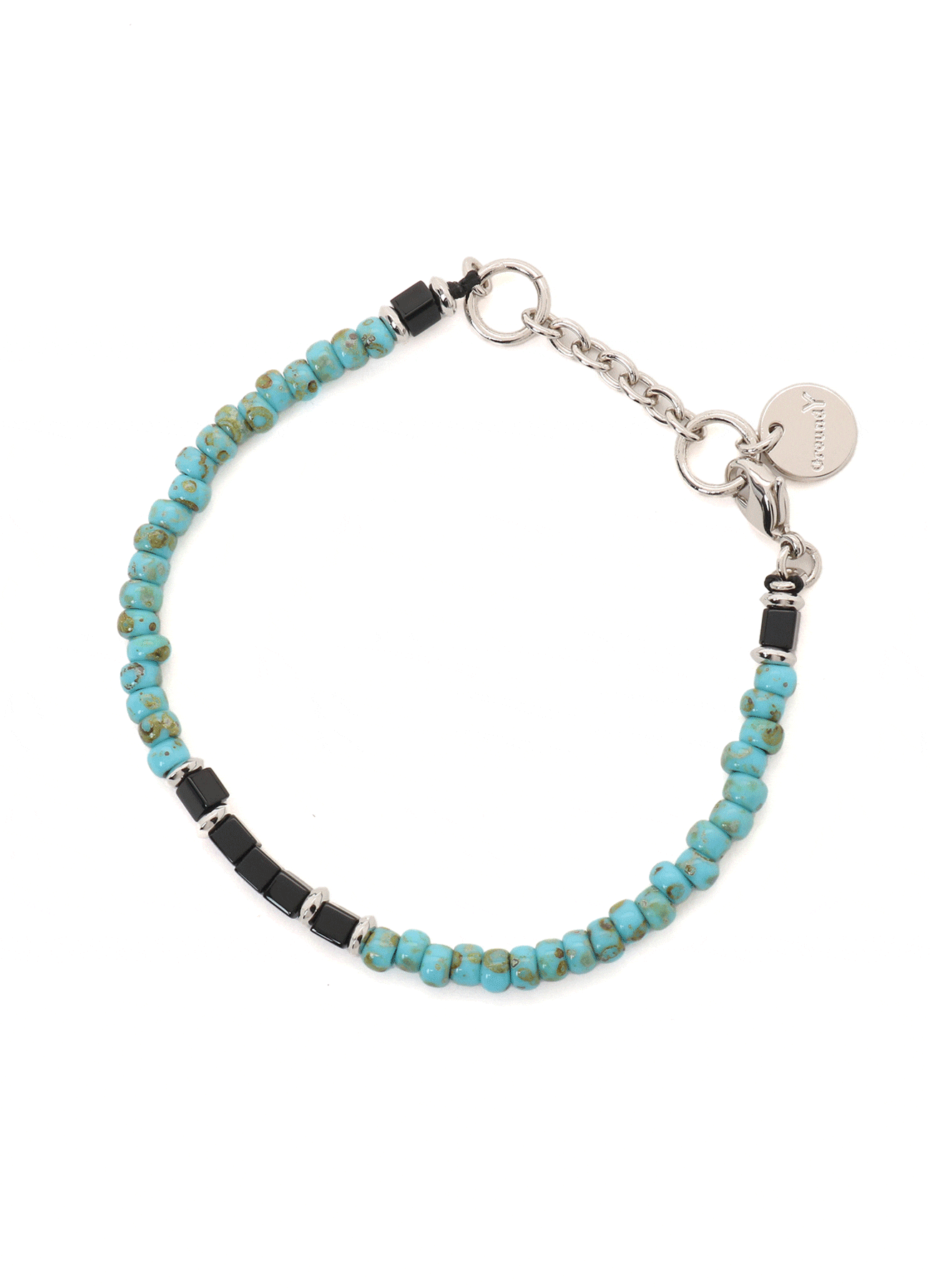 GLASS & BRASS BEAD BRACELET B