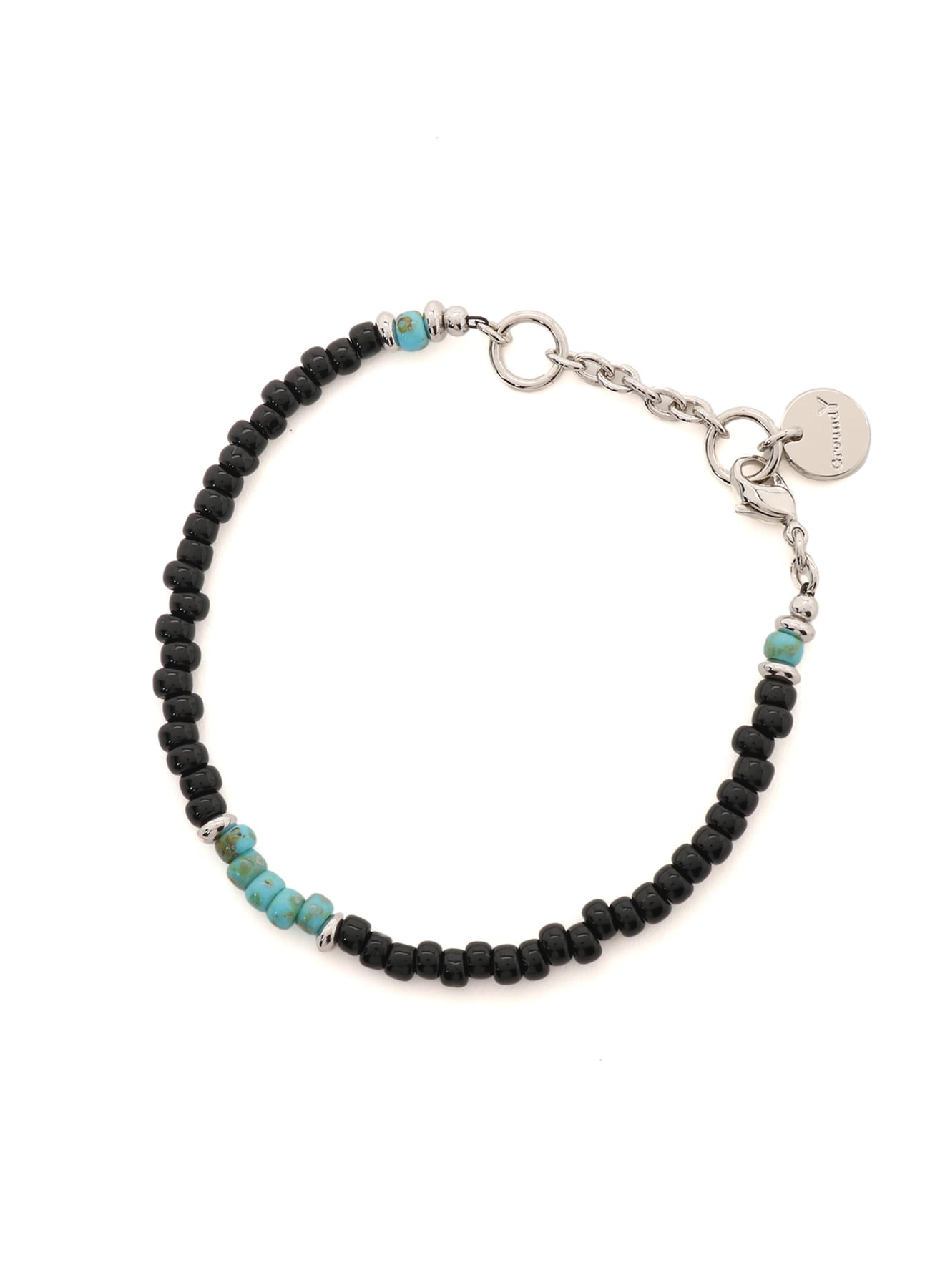 GLASS & BRASS BEAD BRACELET C