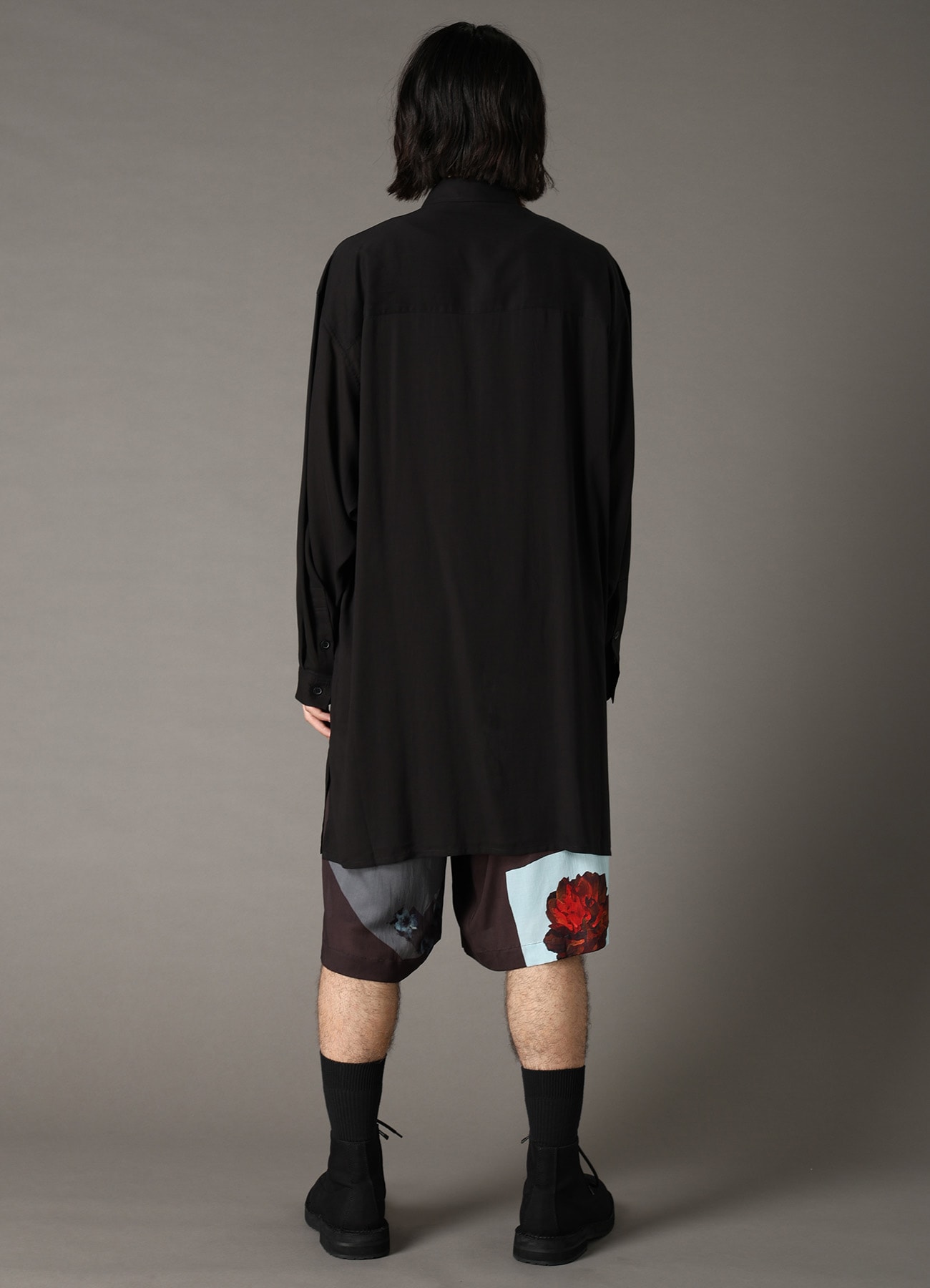 CELLULOSE LAWN LONG SHIRT WITH SLEEVE SLITS