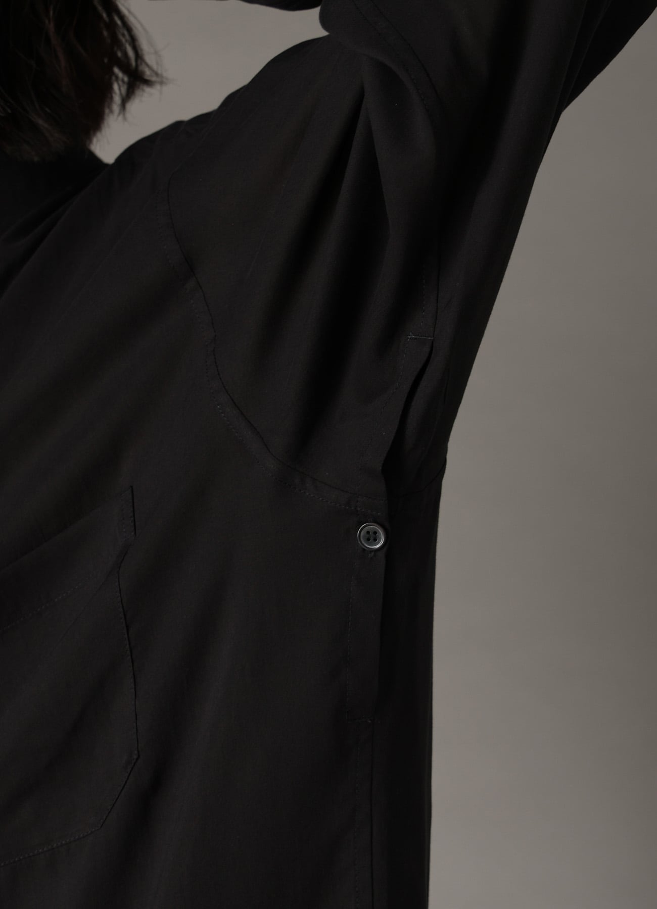 CELLULOSE LAWN LONG SHIRT WITH SLEEVE SLITS