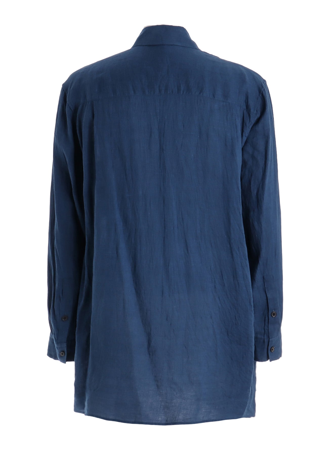 WASHED LINEN CANVAS DRAPE SHIRT