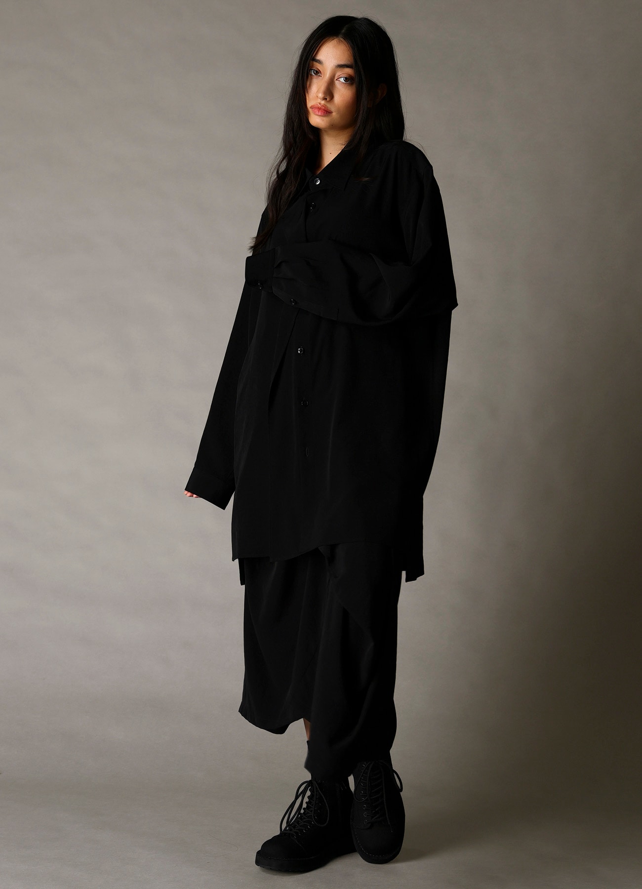 CREPE de CHINE DRAPE SHIRT