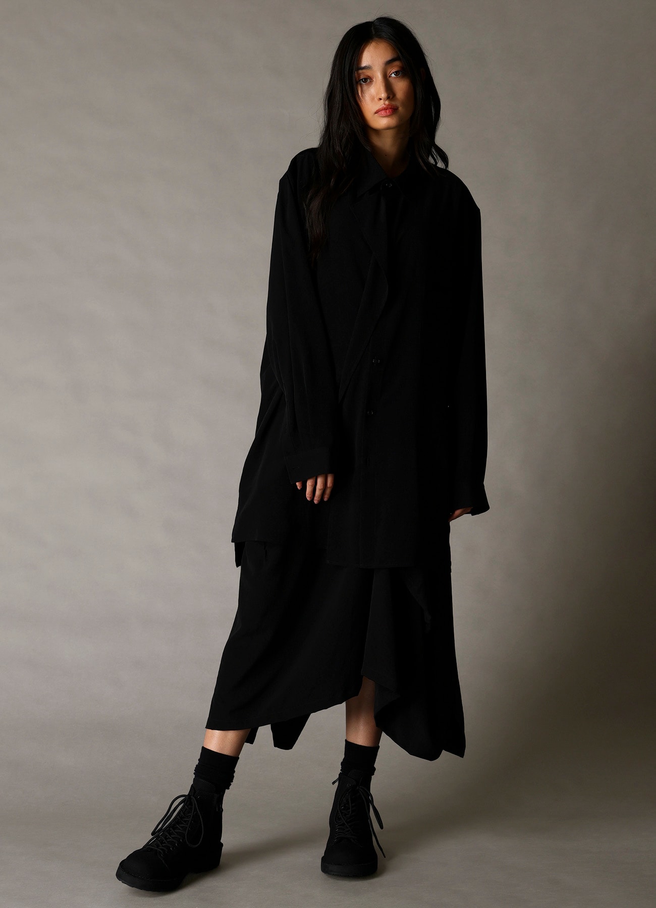 CREPE de CHINE DRAPE SHIRT