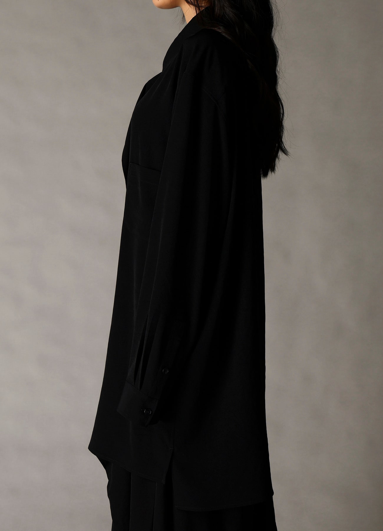 CREPE de CHINE DRAPE SHIRT