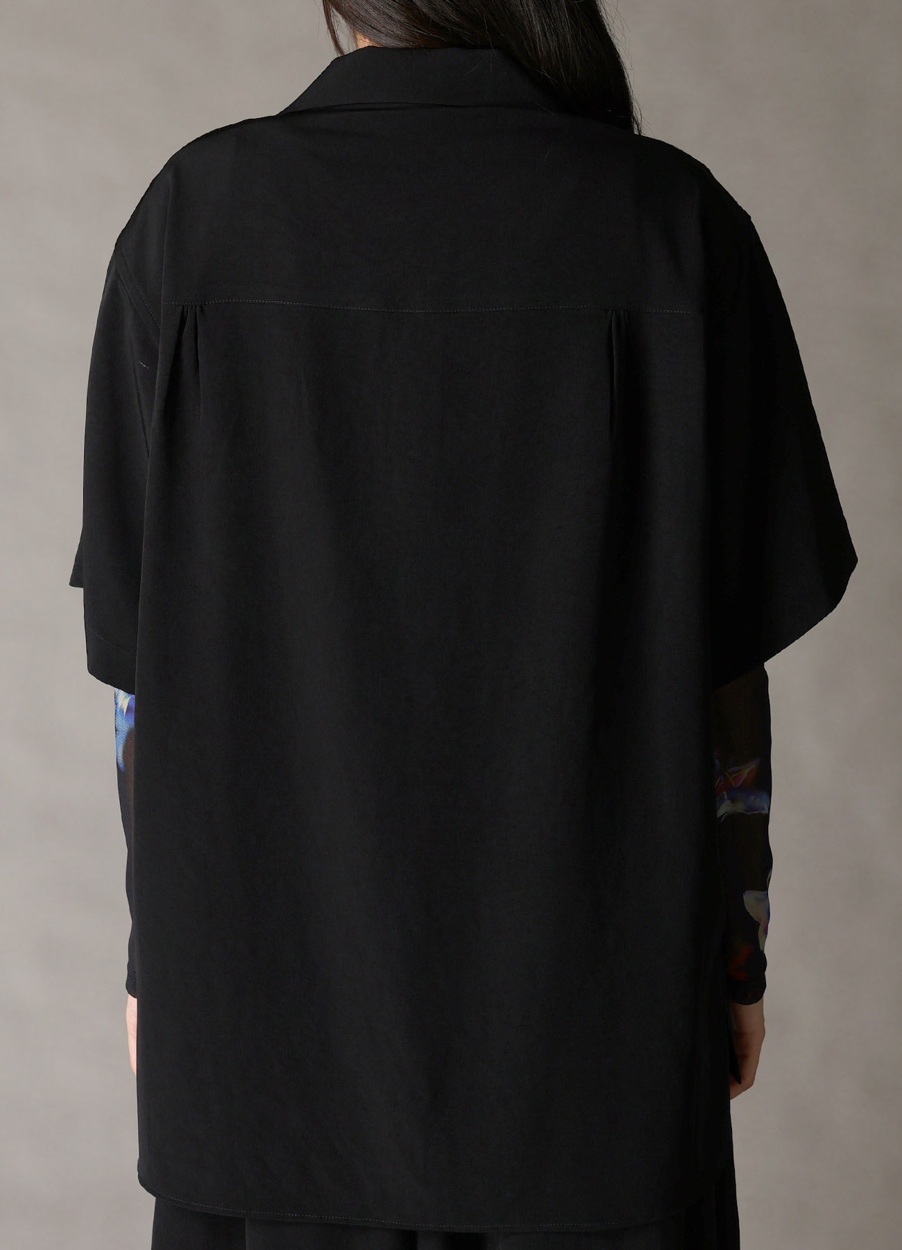 CREPE de CHINE OPEN COLLAR SHIRT