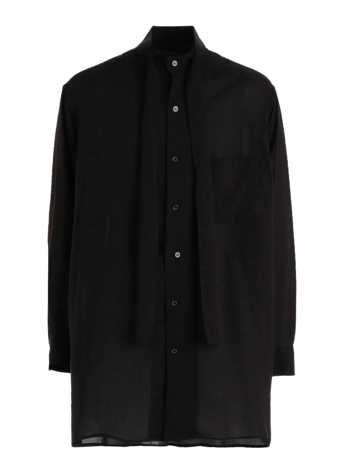 CELLULOSE LAWN BOW-TIE COLLAR SHIRT