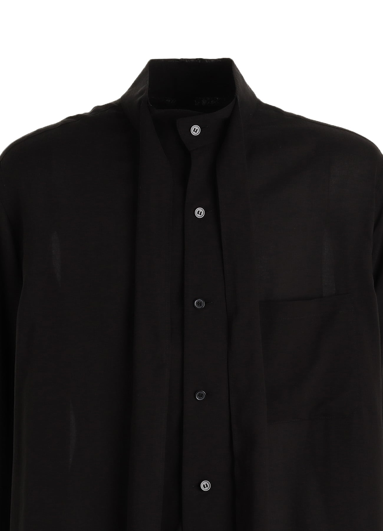 CELLULOSE LAWN BOW-TIE COLLAR SHIRT