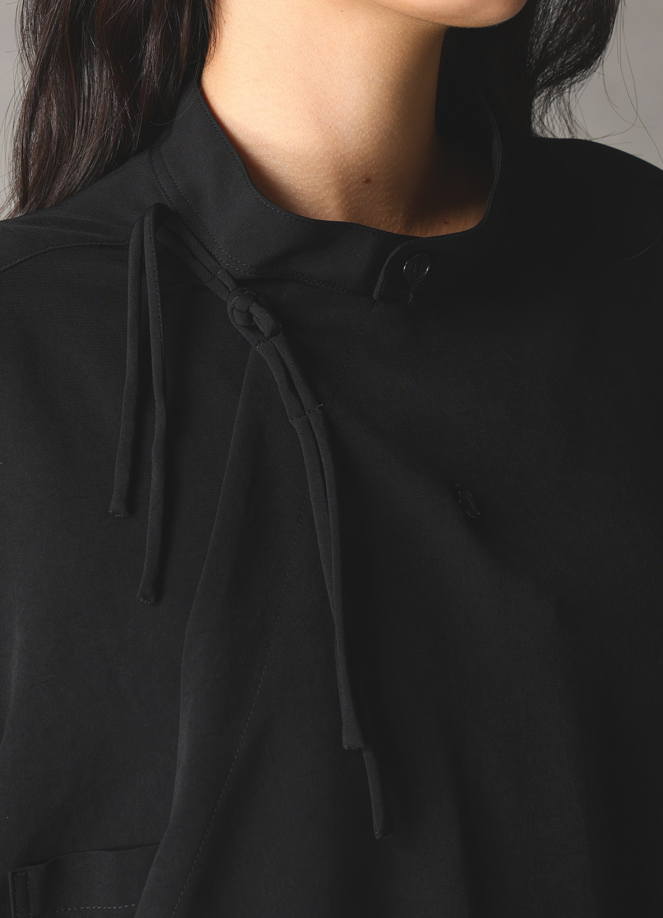 CREPE de CHINE STAND COLLAR CHINA SHIRT