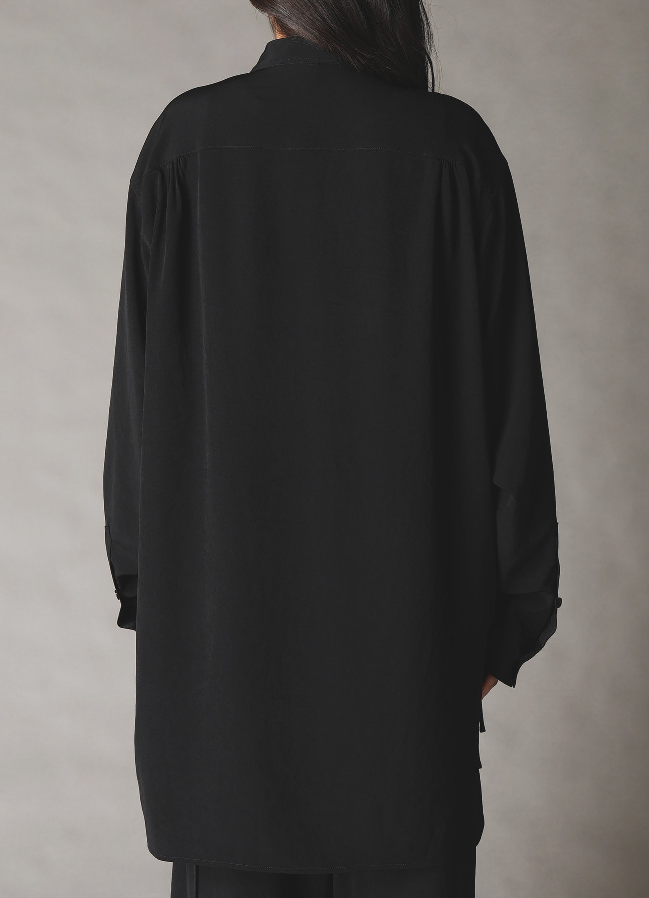 CREPE de CHINE STAND COLLAR CHINA SHIRT