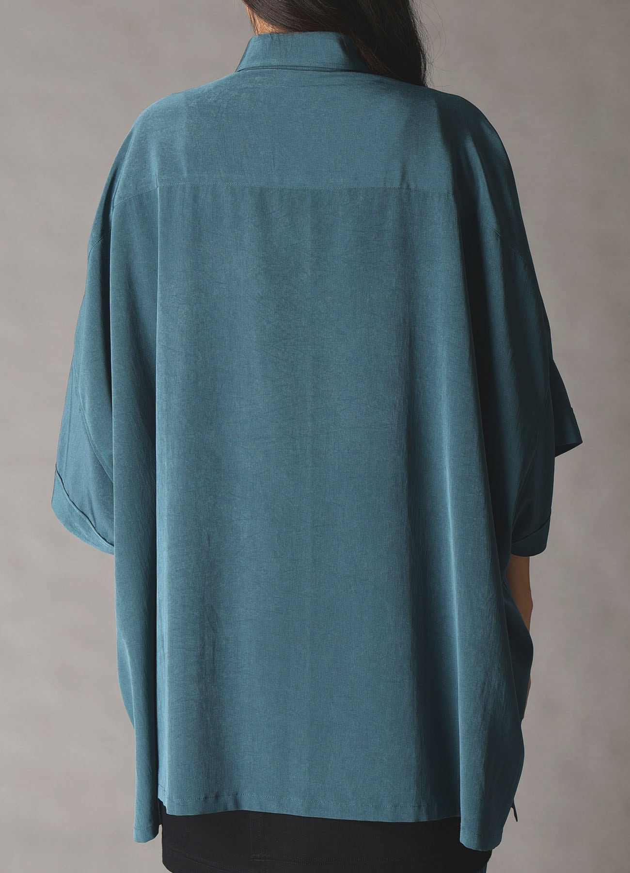 CREPE de CHINE FRONT DOLMAN BIG SHIRT