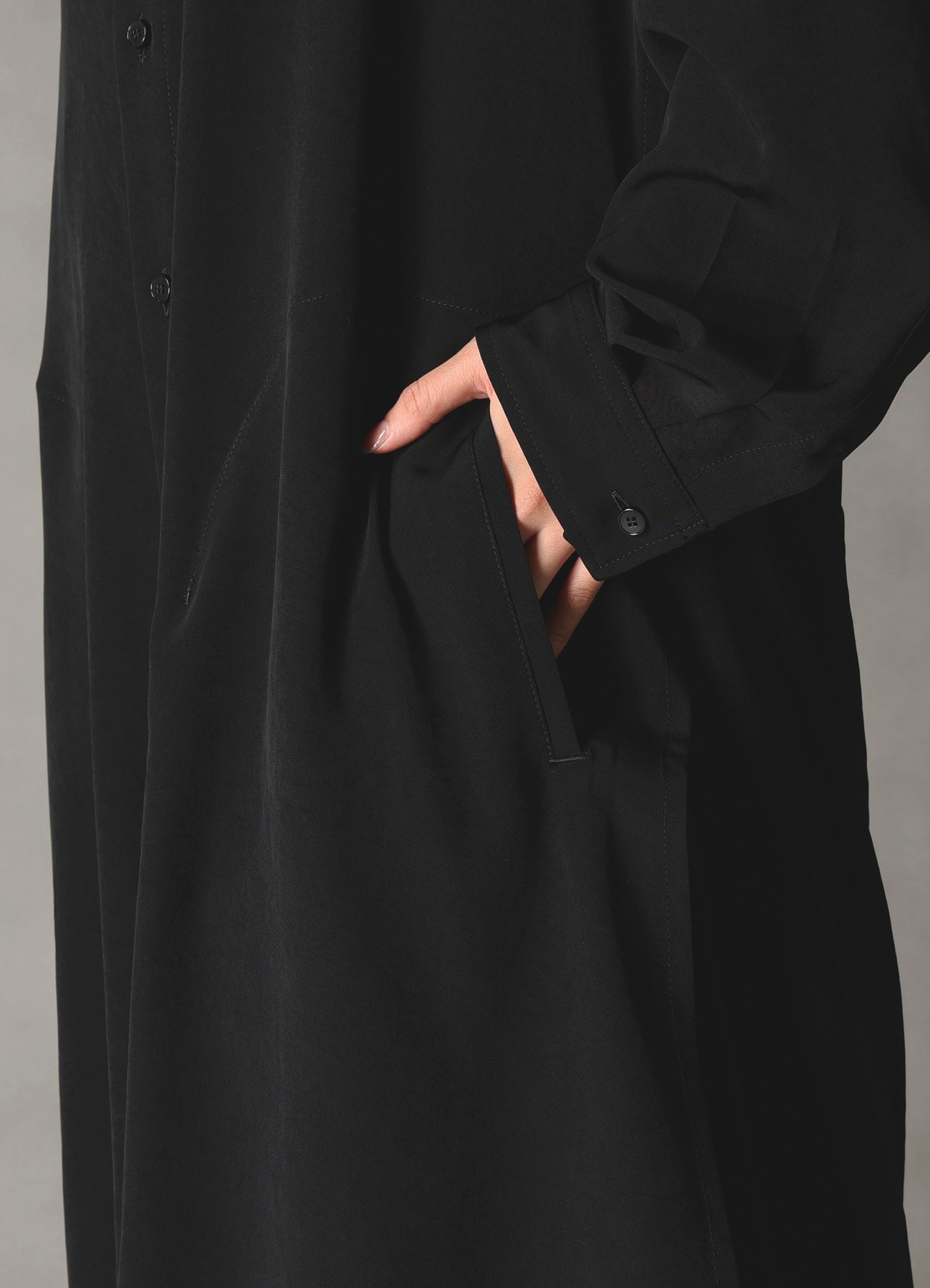 CREPE de CHINE POCKET BAGS BIG SHIRT