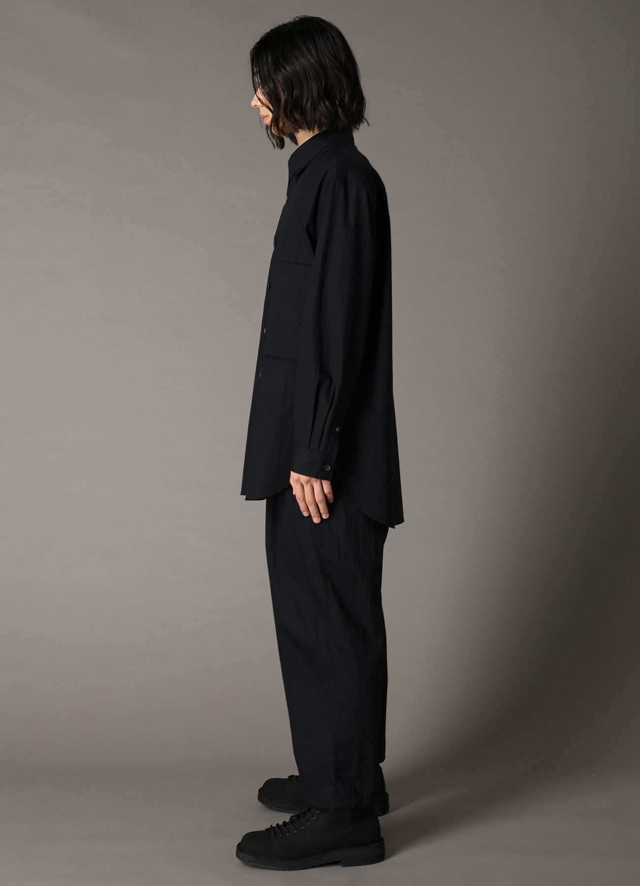 DOUBLE COLLAR BROAD SHIRT WITH ZIPPER SWITCH