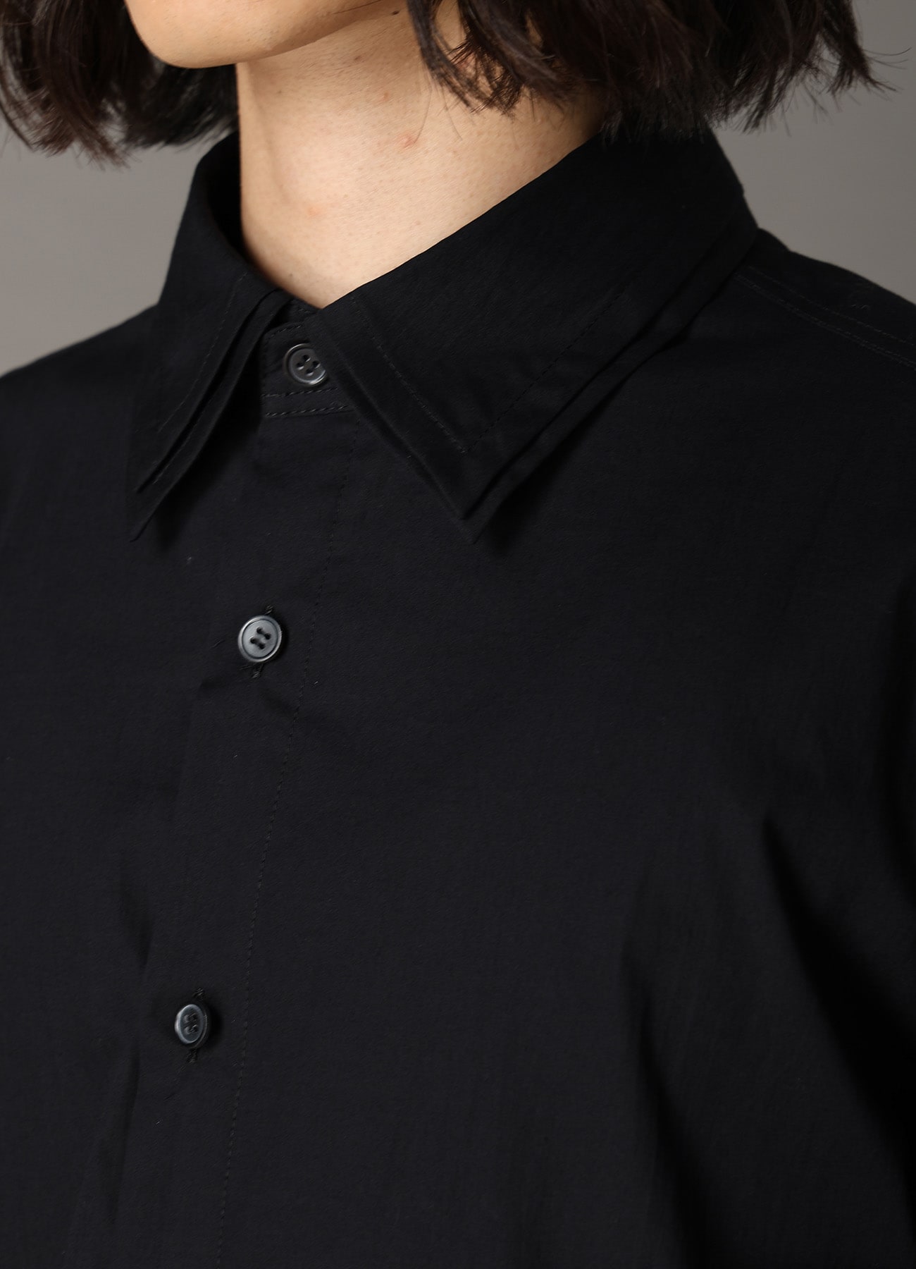 DOUBLE COLLAR BROAD SHIRT WITH ZIPPER SWITCH