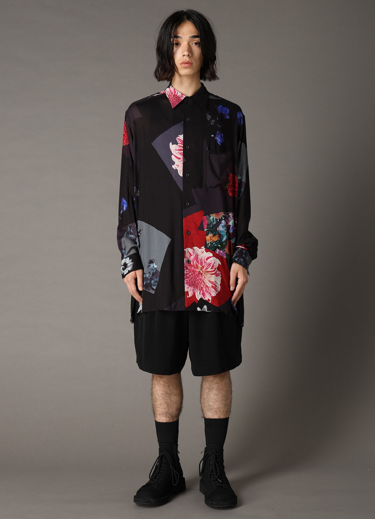 FLORAL PATCHWORK PRINT SHIRT