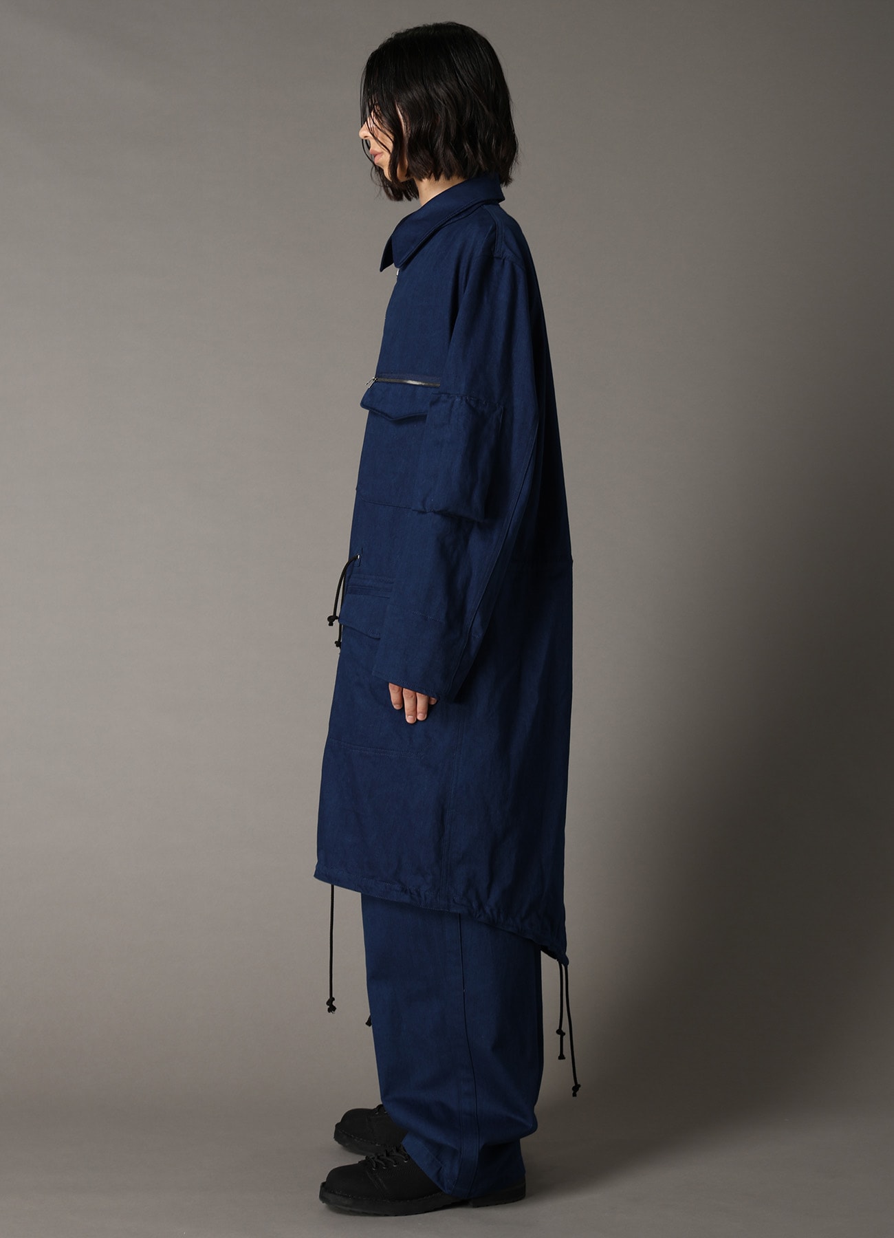 COTTON INDIGO TWILL MODS COAT