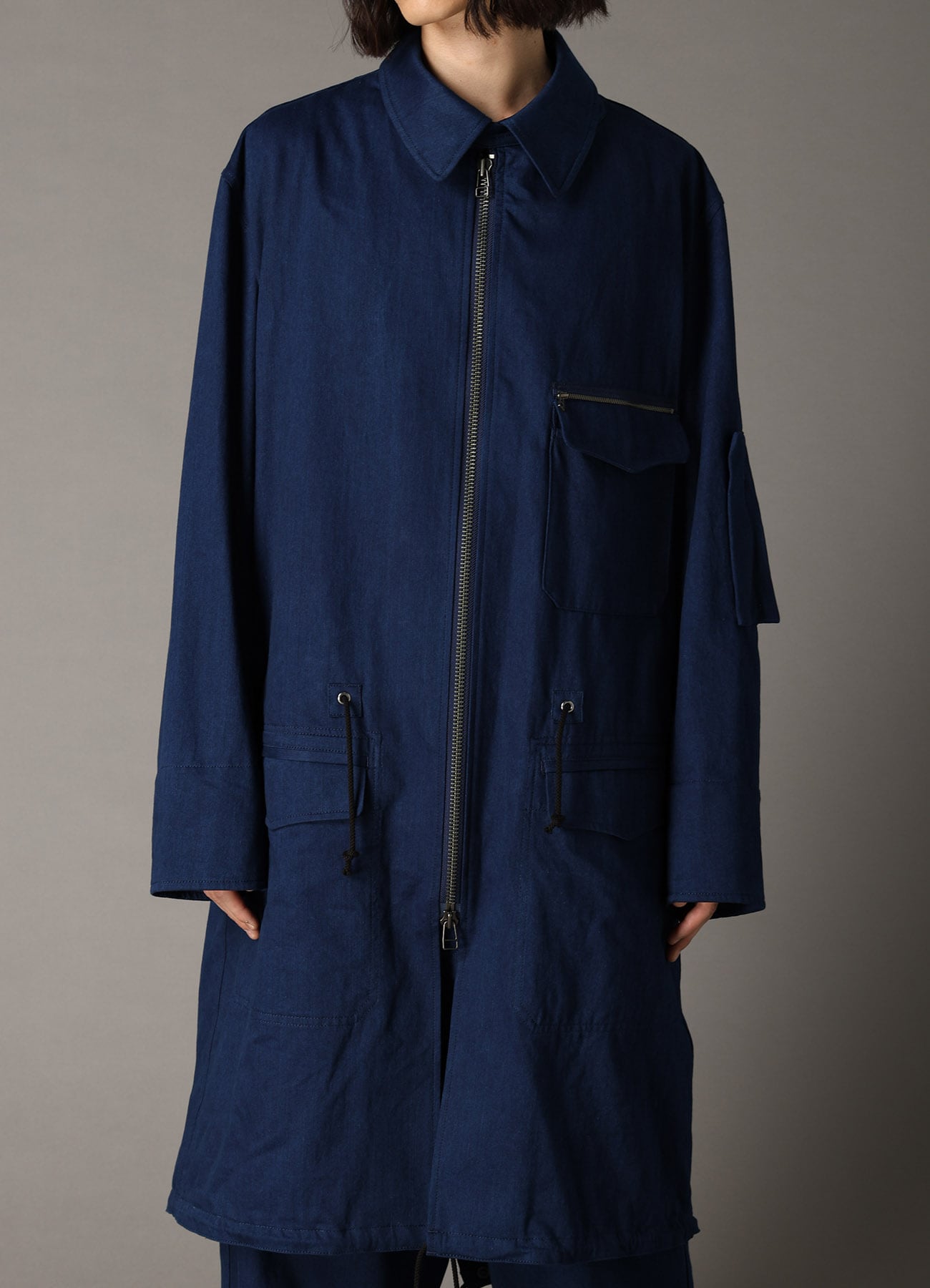 COTTON INDIGO TWILL MODS COAT