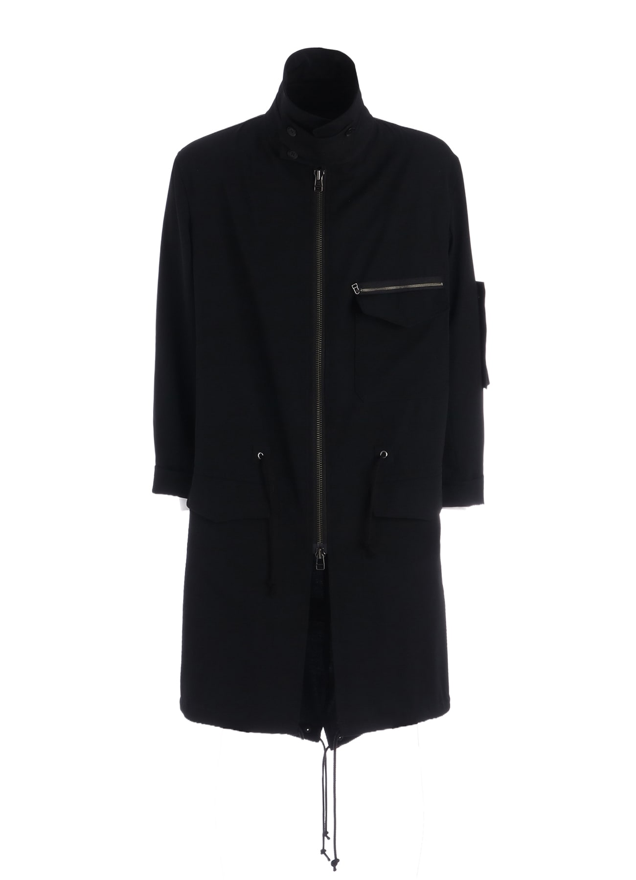 WOOL GABARDINE STAND COLLAR MODS COAT